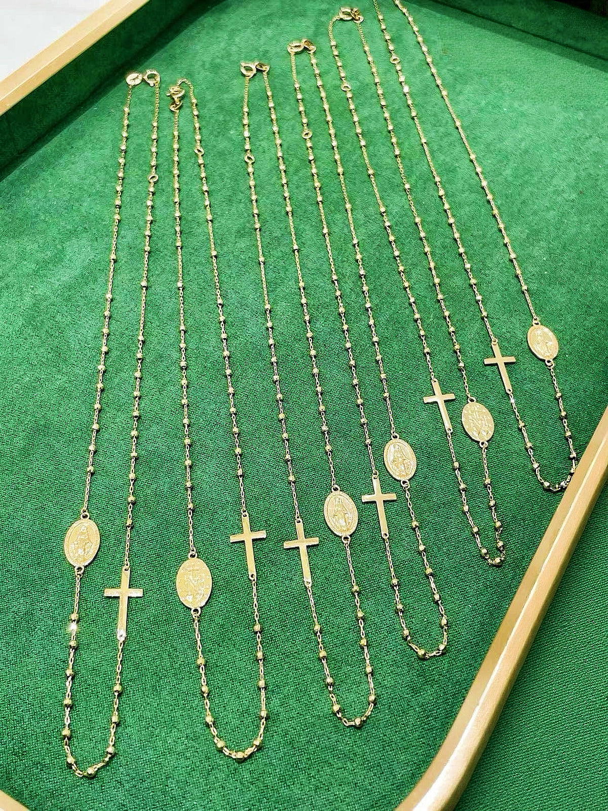 Rosary 18k Gold Necklace (Item No. HFN017)