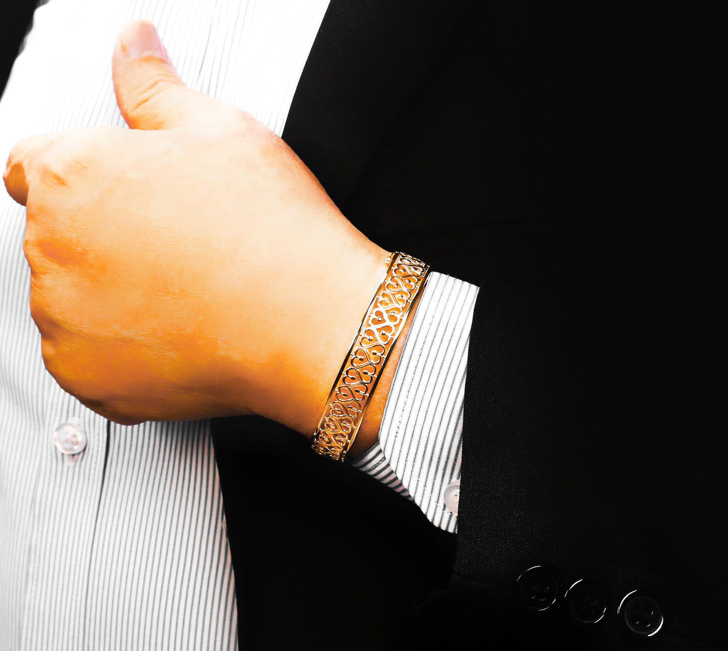 Greek Key Hollow Sterling Silver/9k/14k/18k Gold Bangle(Item No. GB0016)