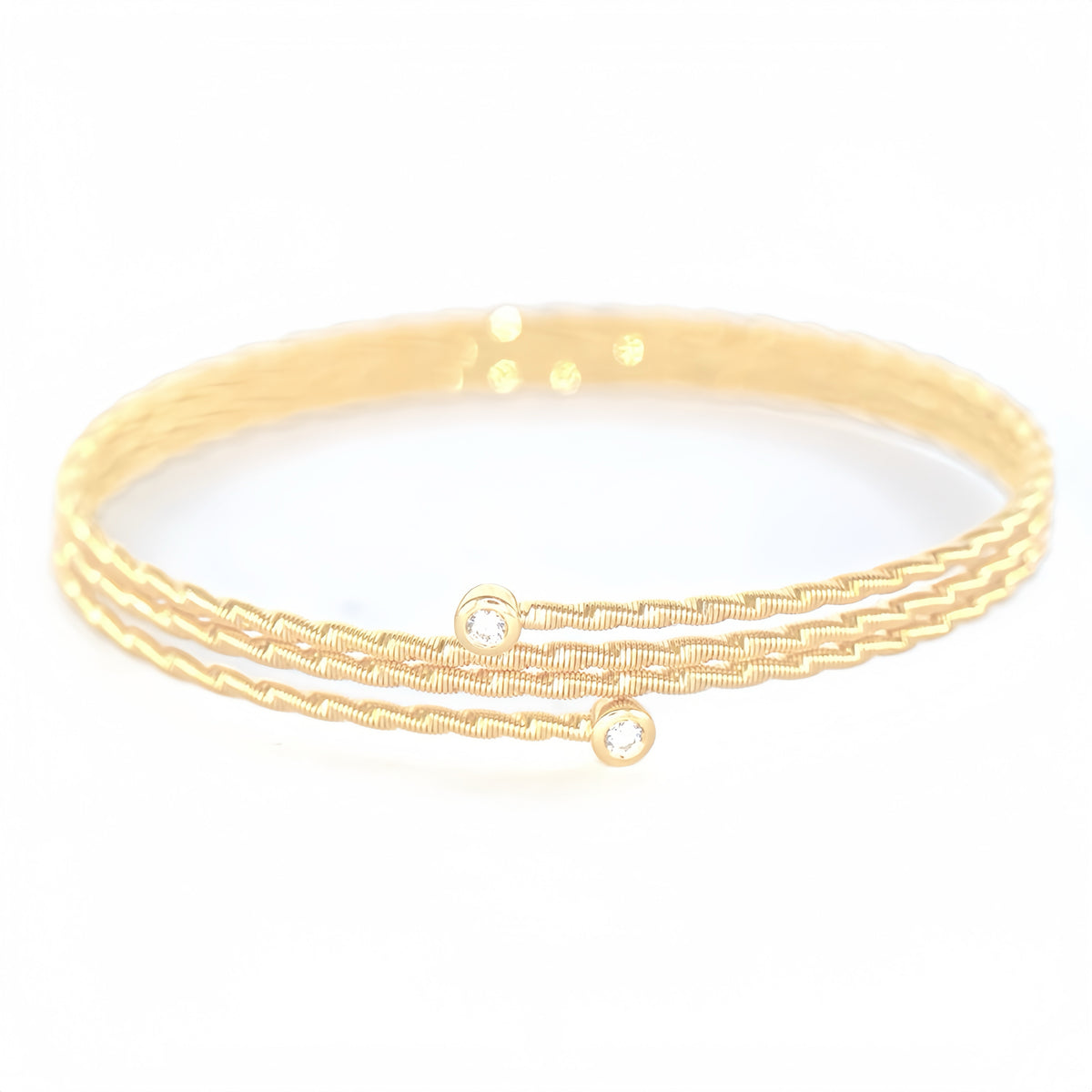 Electroforming Muti-layer 18K Gold Diamond Bracelet (Item No. DG041CB)