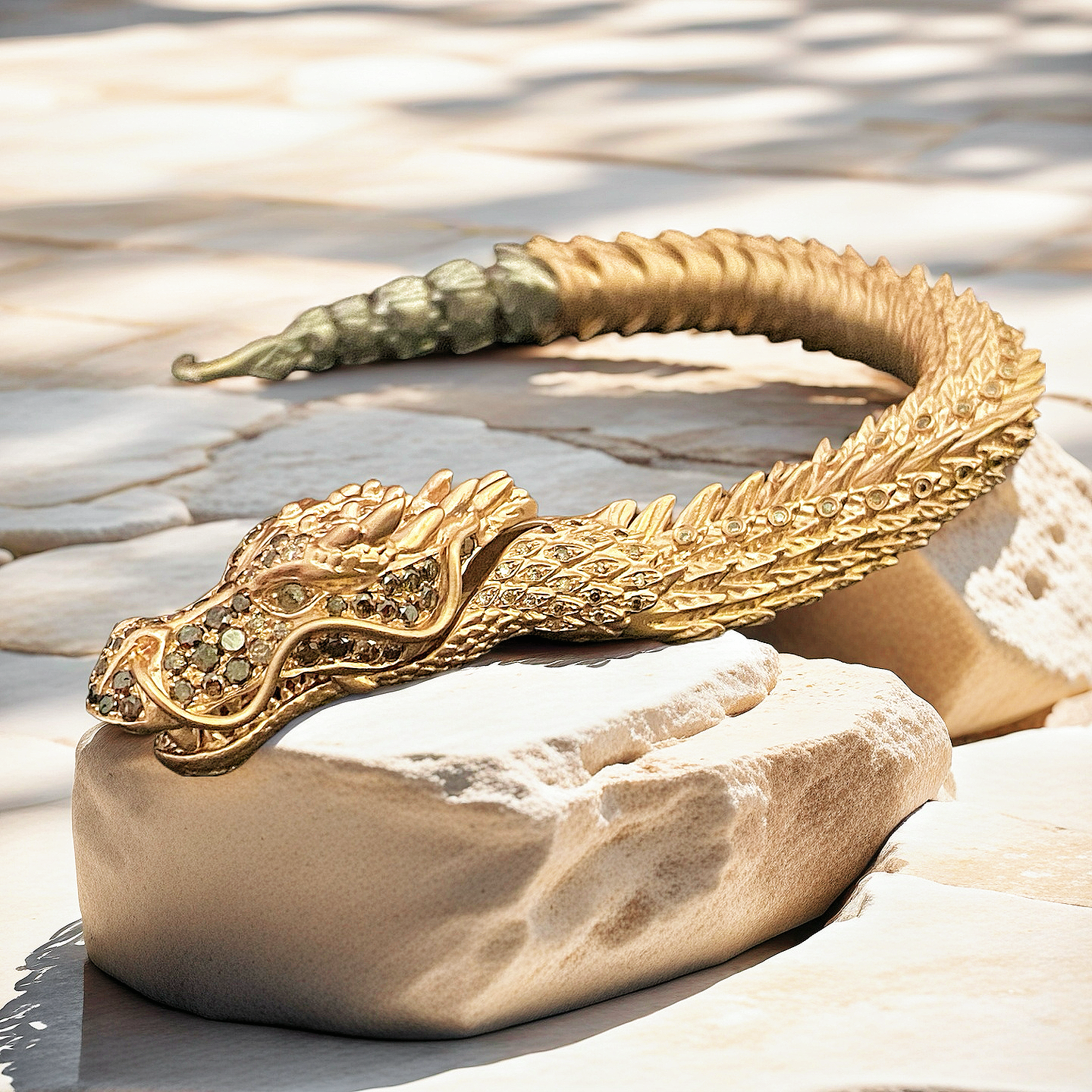 Gold Dragon Diamond Bracelet Chain (Item No. GB0023)