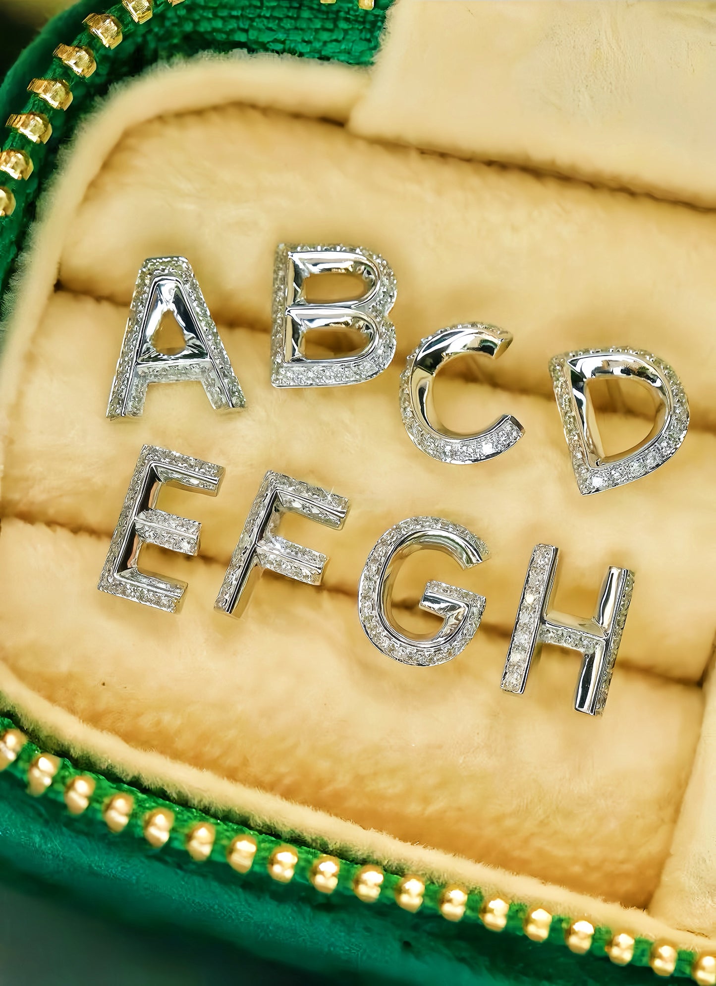 Alphabet Letters 18k Gold Diamond Earring (Item No. VT196)