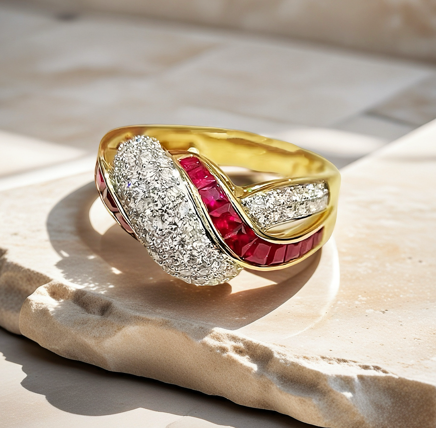 Vintage 18k Gold Diamond Ring (Item No. VT005)