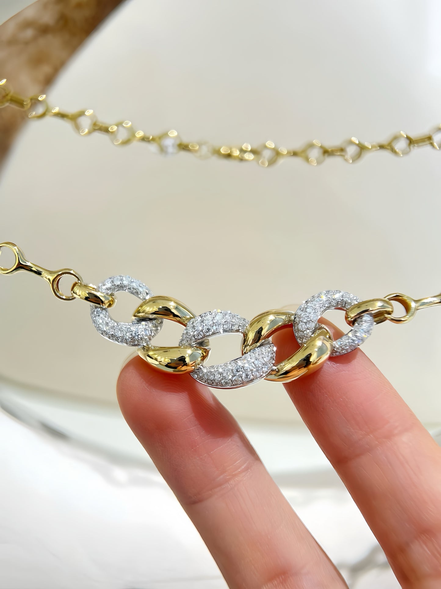 Cuban Link18k Gold Diamond Ruby Necklace (Item No. VT260)