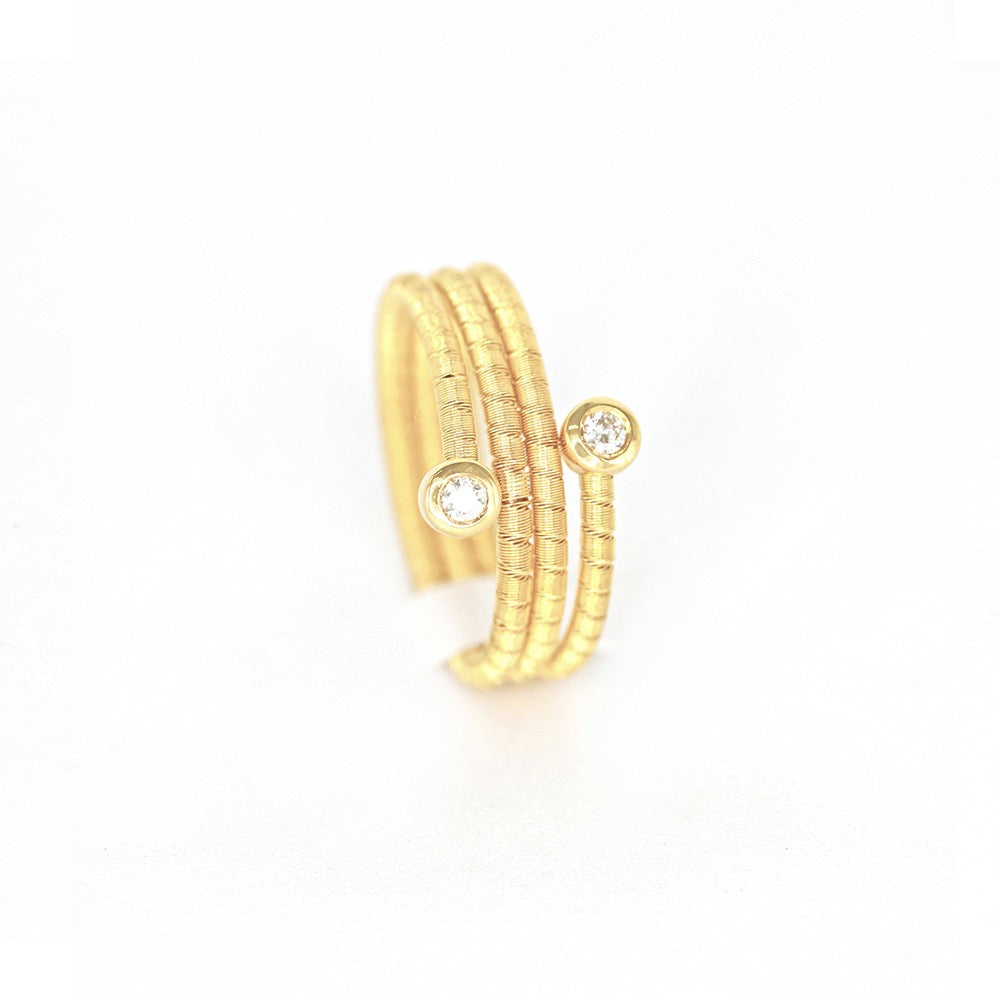 Tripple Twisted 18k Gold Diamond Ring (Item No. SX071CR)