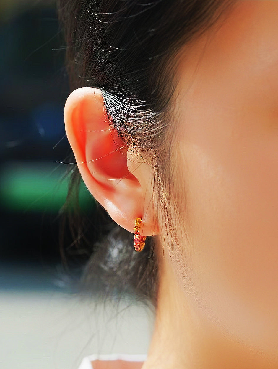 Rainbow Sapphire 18k Gold Earring (Item No. SA129)