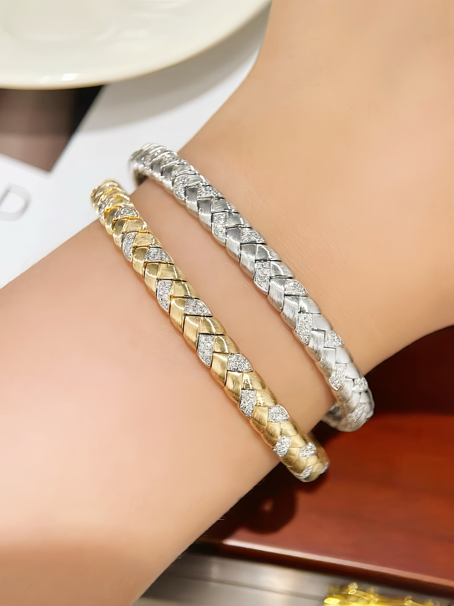 Vintage Rigato Engrave 18k Gold Diamond Bracelet (Item No. VT002)