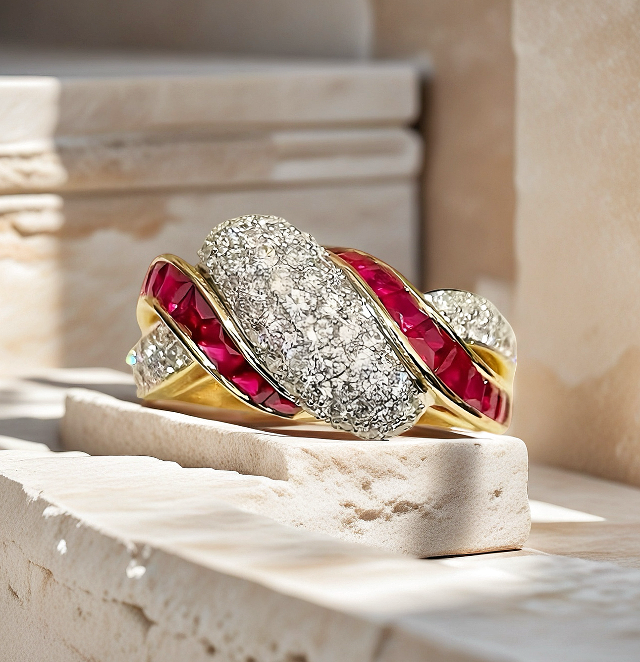 Vintage 18k Gold Diamond Ring (Item No. VT005)