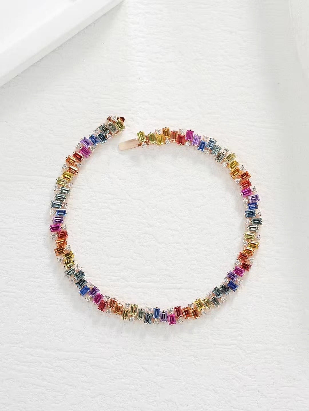 Rainbow Sapphire 18k Gold Bracelet (Item No. SA100)