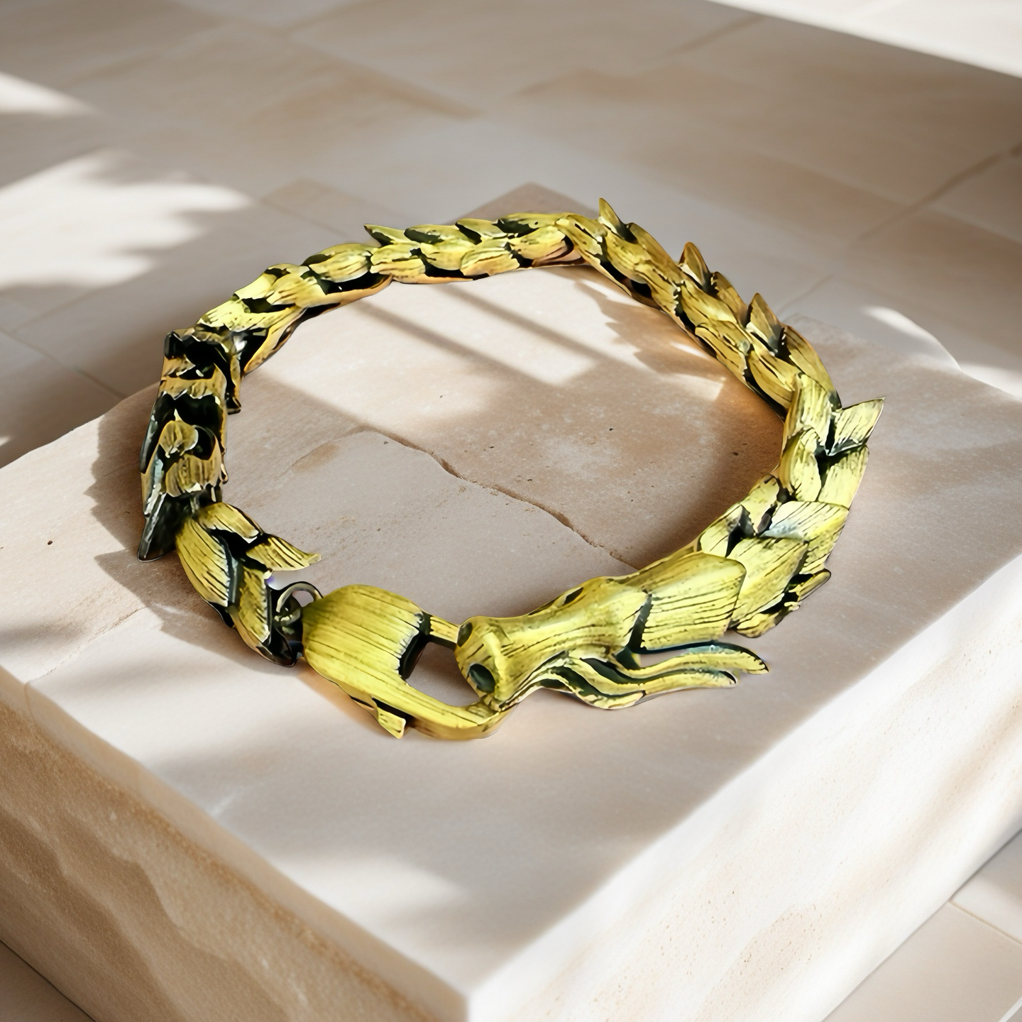 Gold Dragon 24k Gold Bracelet Chain (Item No. GB0029)