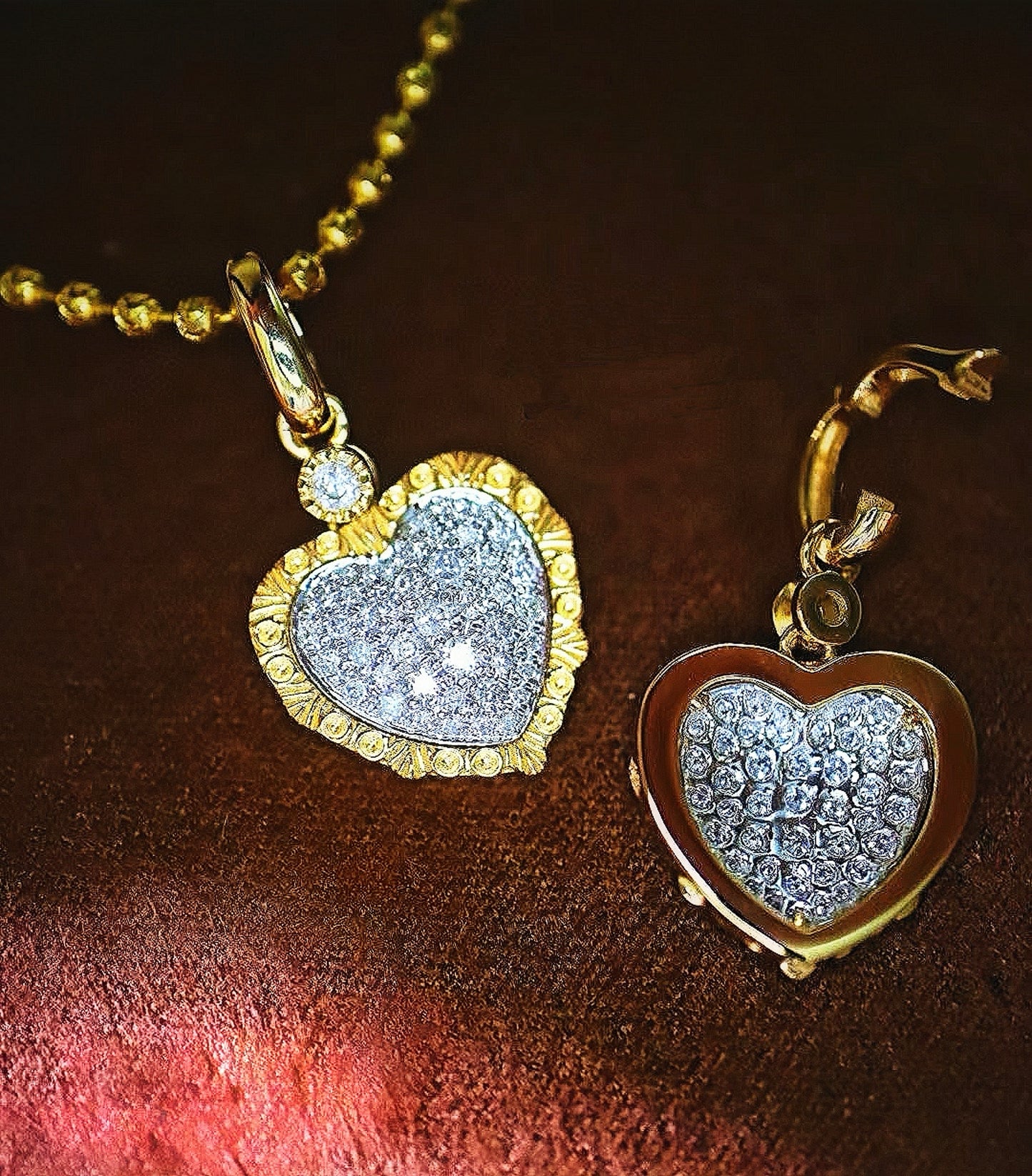 Heart Vintage 18k Gold Diamond Pendant (Item No. VT089)