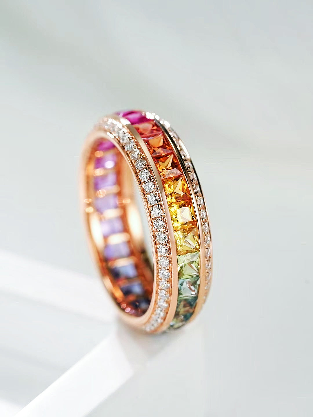 Rainbow Sapphire 18k Gold Ring (Item No. SA112)