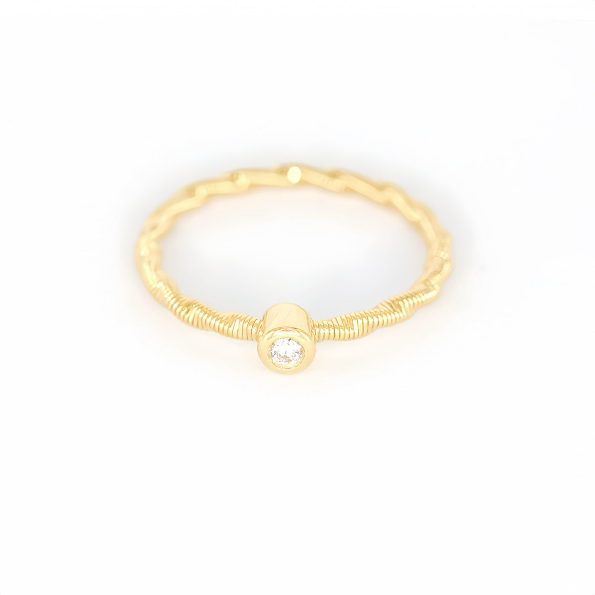 Electroforming Twisted 18k Gold Diamond Ring (Item No. DG111CR)