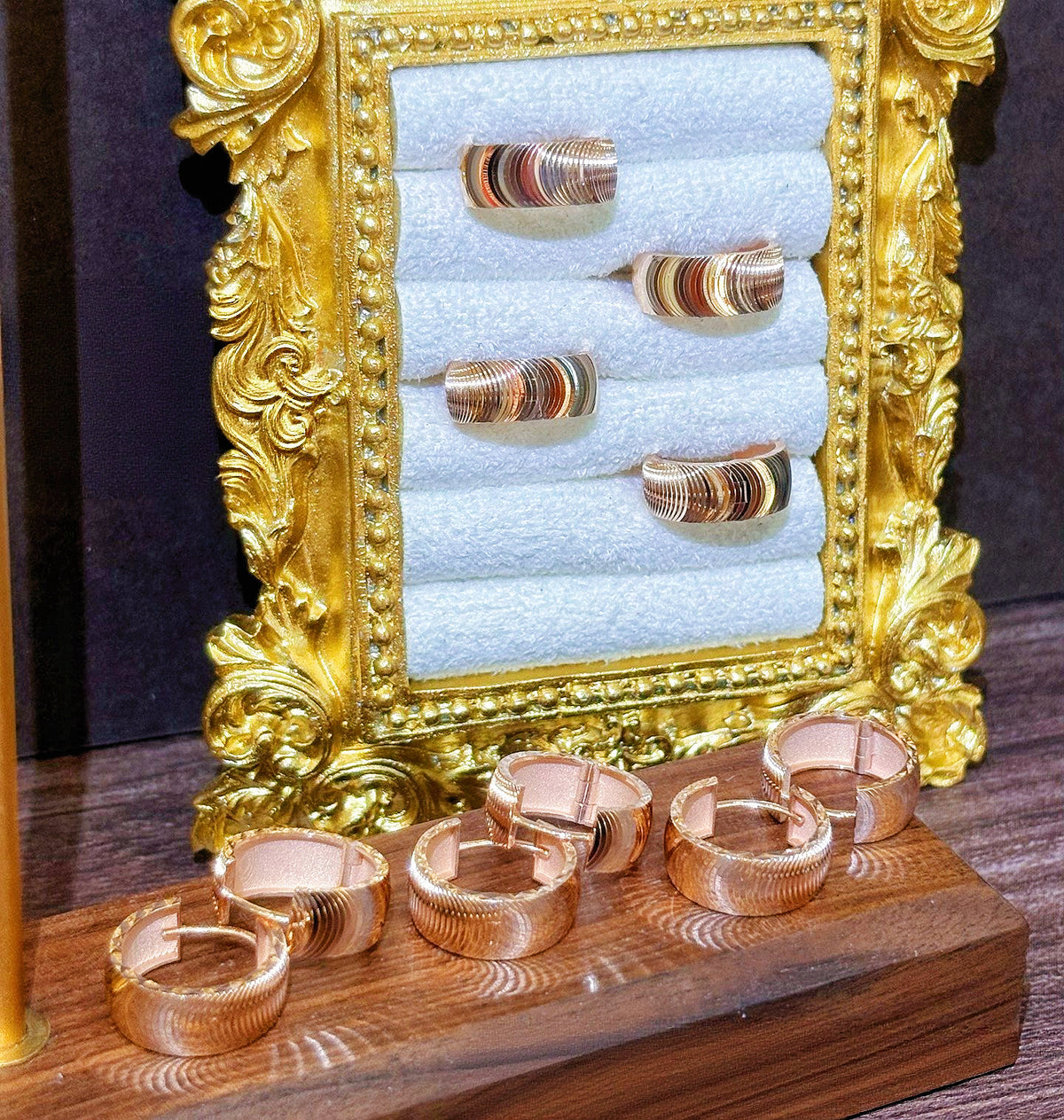 Laser Iridescent 18k Gold Earring (Item No. SJER020)