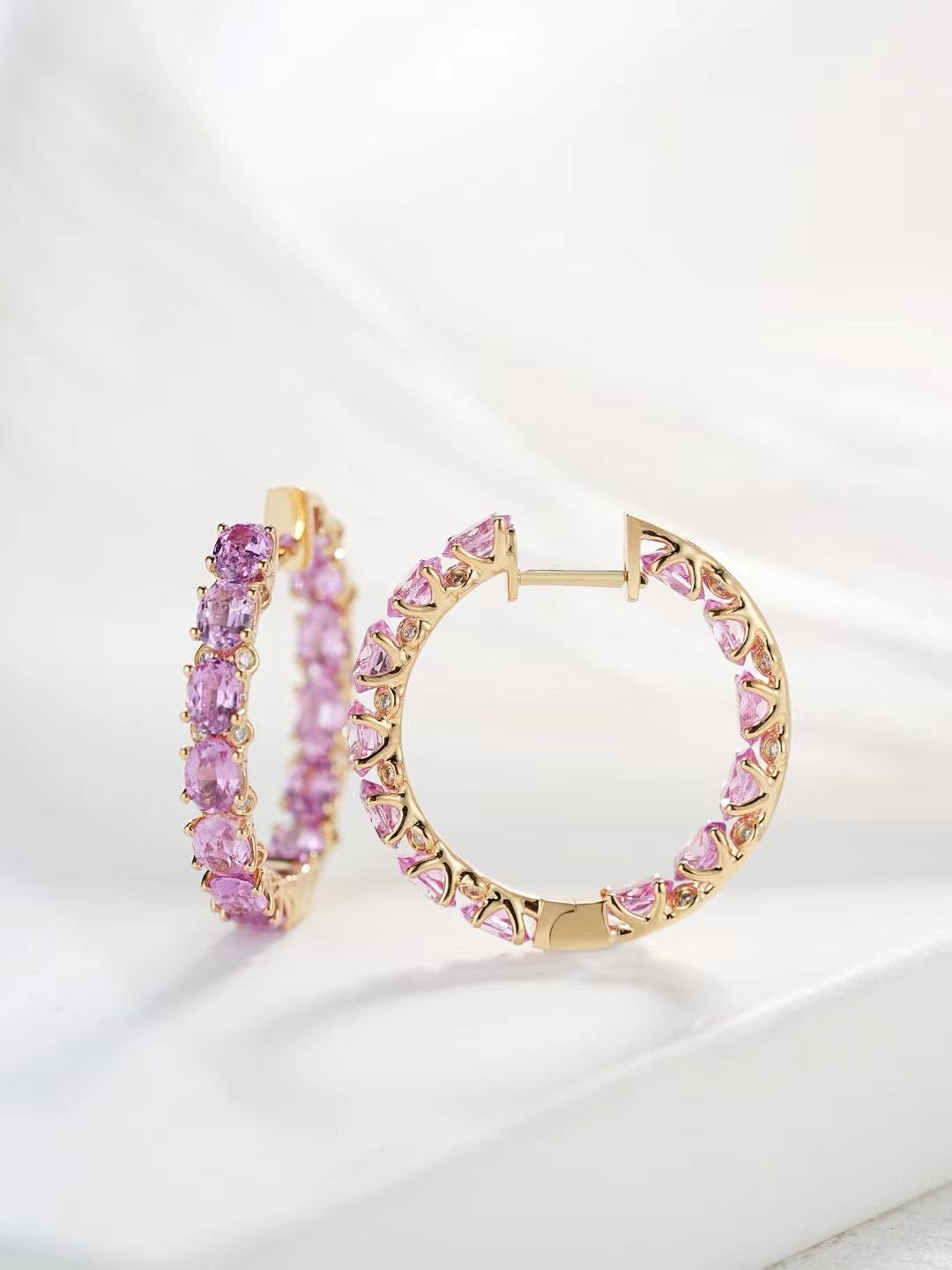 Rainbow Sapphire 18k Gold Earring (Item No. SA088)