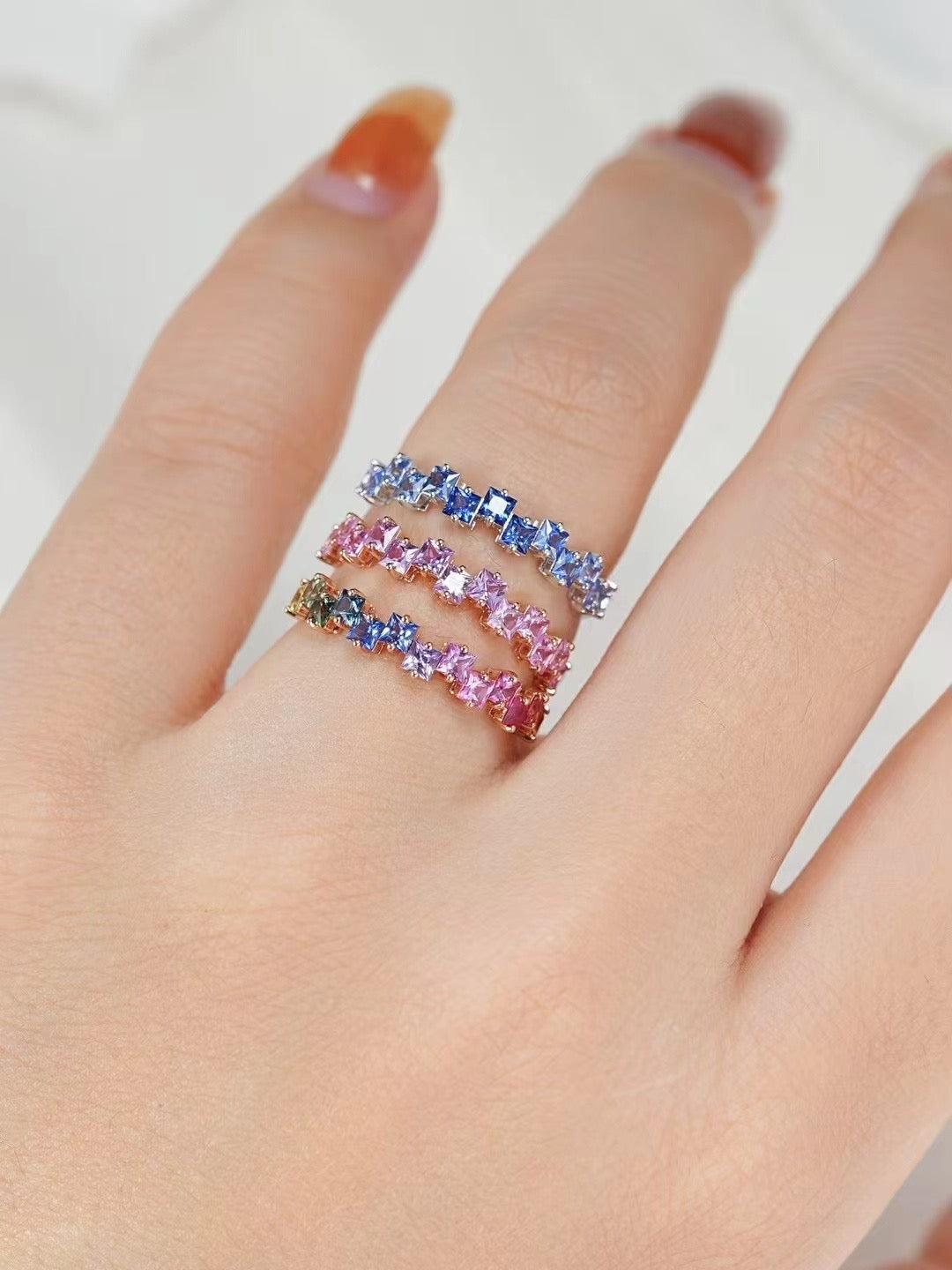 Rainbow Sapphire 18k Gold Ring (Item No. SA096)