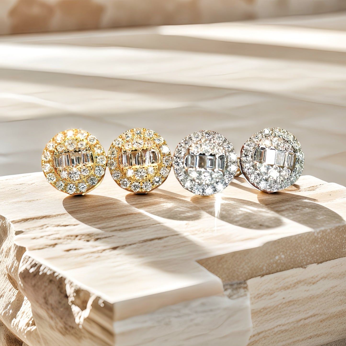 Vintage 18k Gold Diamond Sapphire Earring (Item No. VT189)