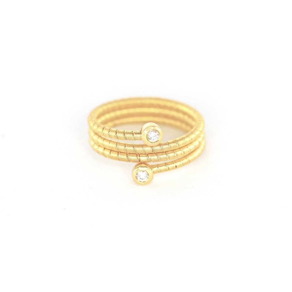 Tripple Twisted 18k Gold Diamond Ring (Item No. SX071CR)