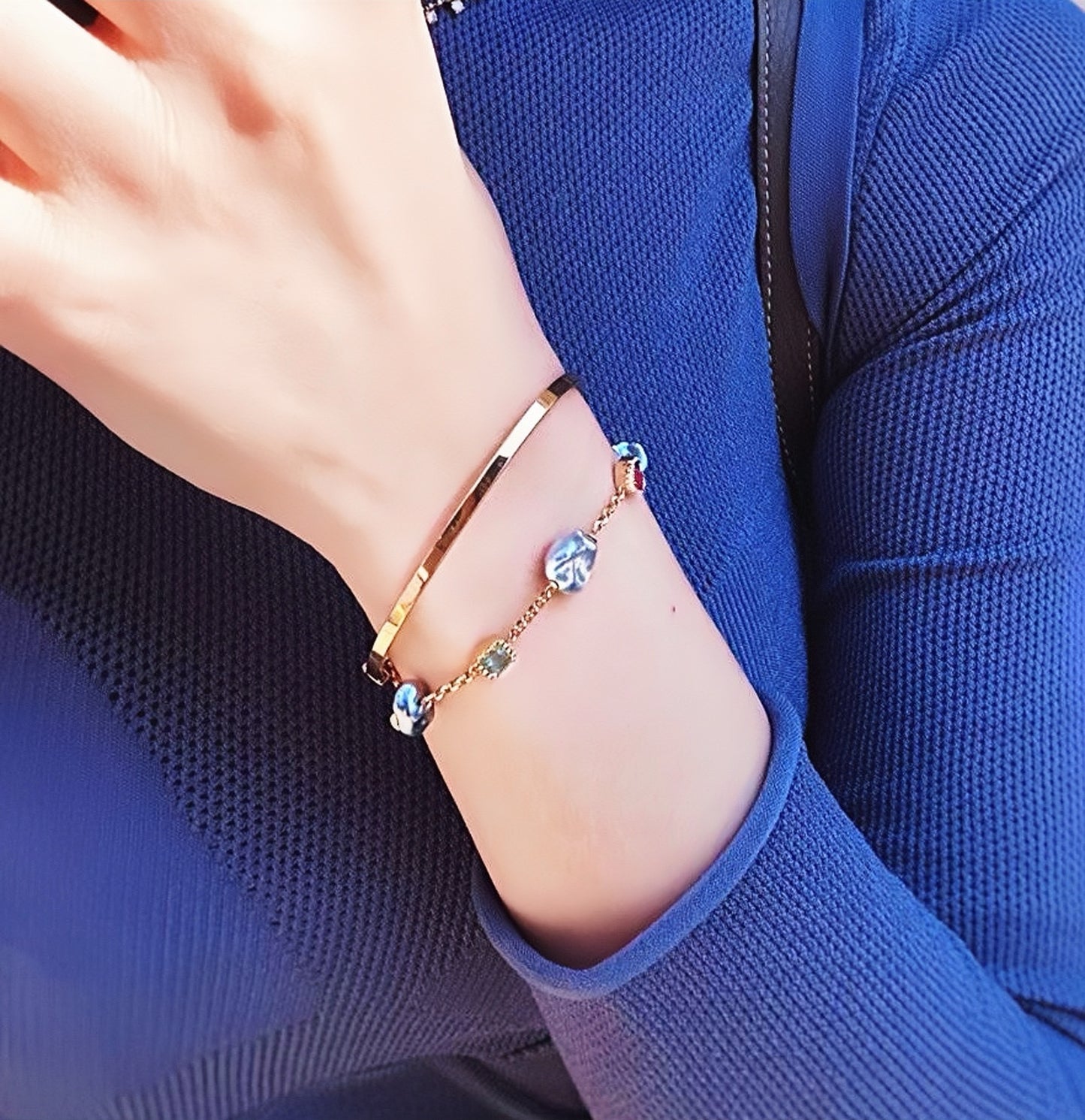 Four-leaf Clover 18k Gold Diamond Bracelet (Item No. VT123)