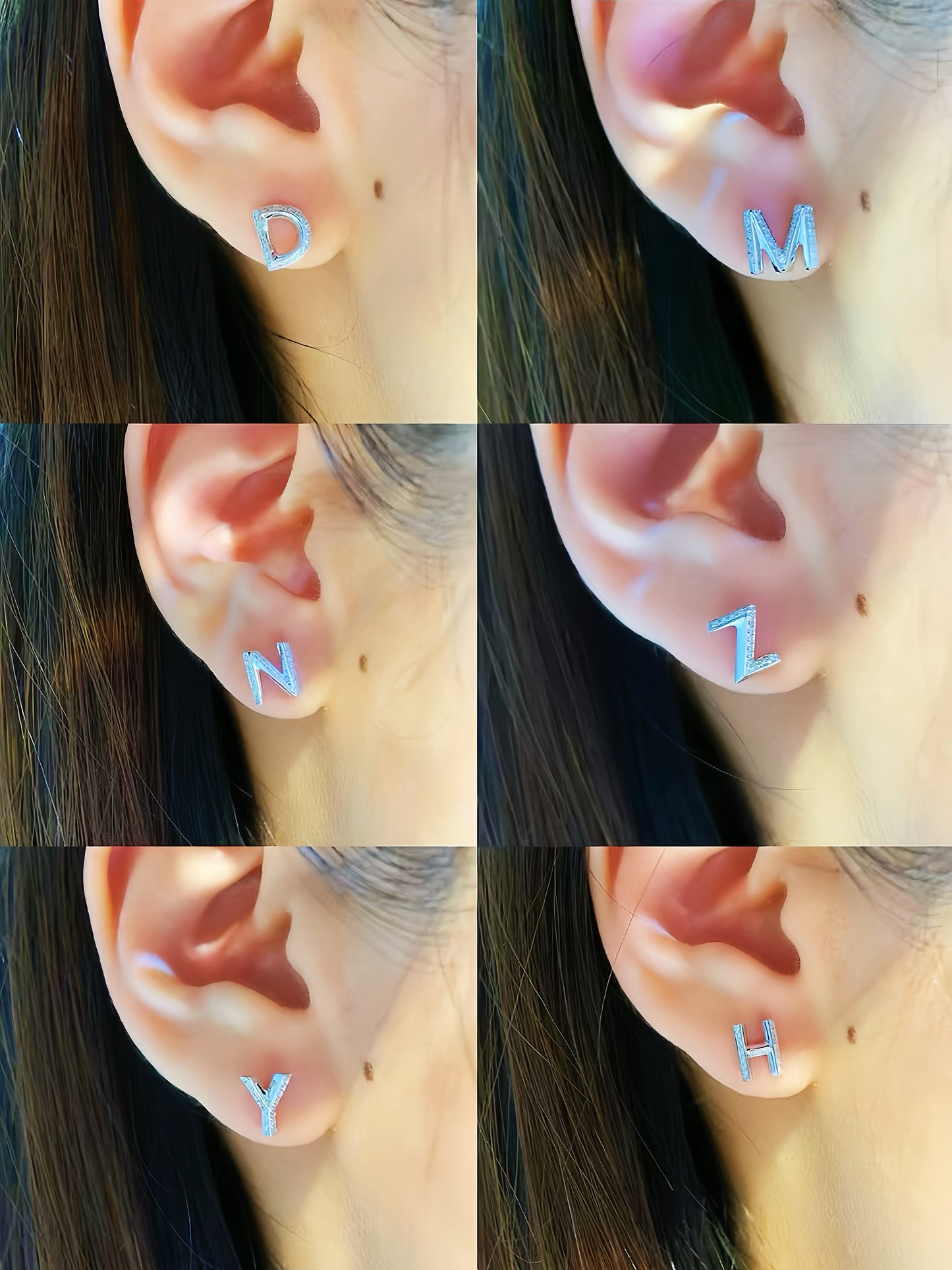 Alphabet Letters 18k Gold Diamond Earring (Item No. VT196)