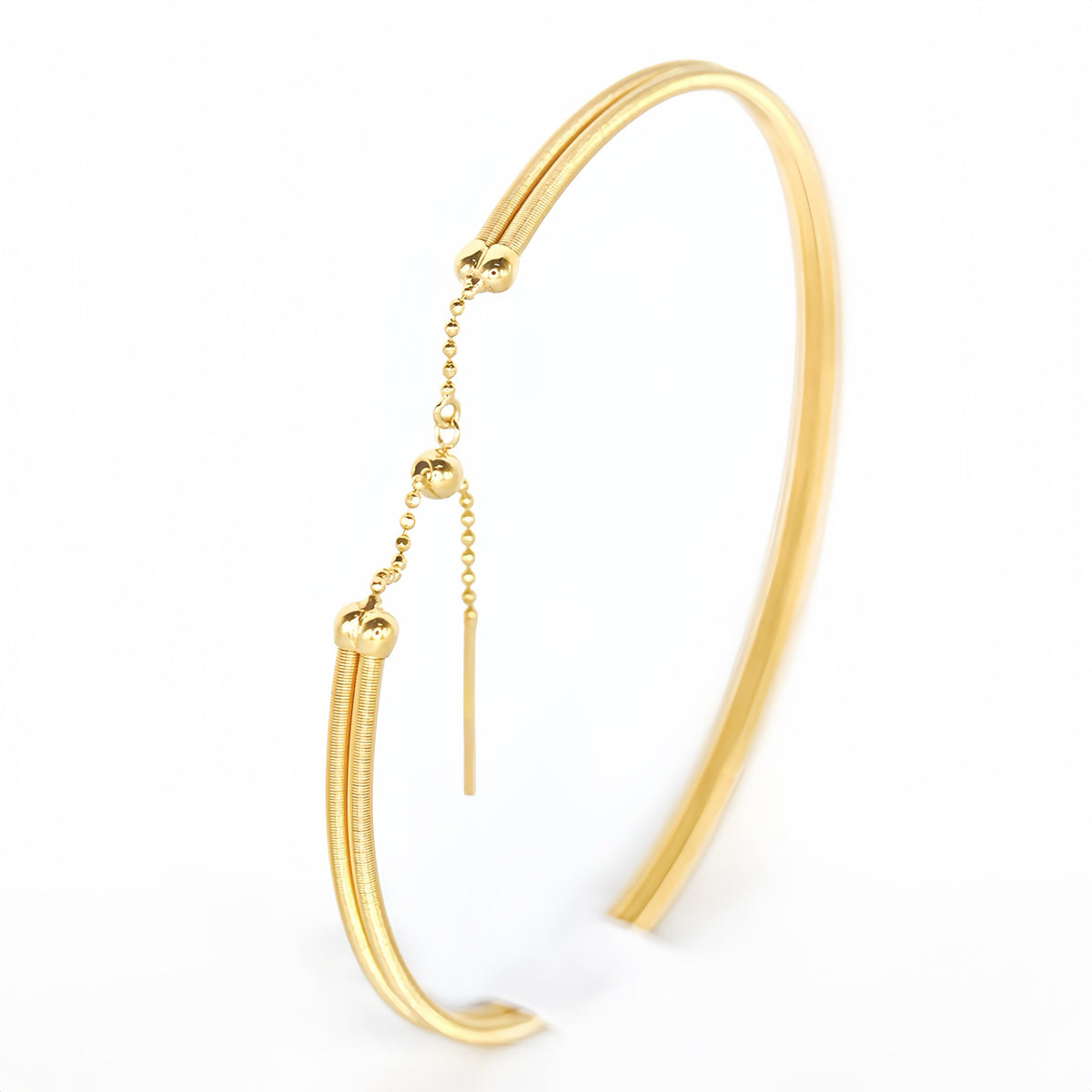 Double Strand Twisted 18K Gold Bracelet (Item No. SR021CB)