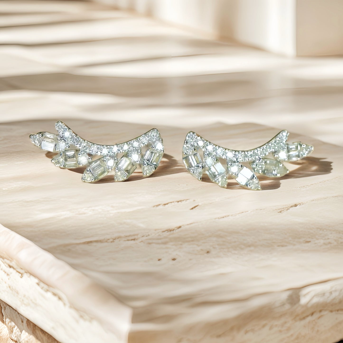 Vintage 18k Gold Diamond Sapphire Earring (Item No. VT195)