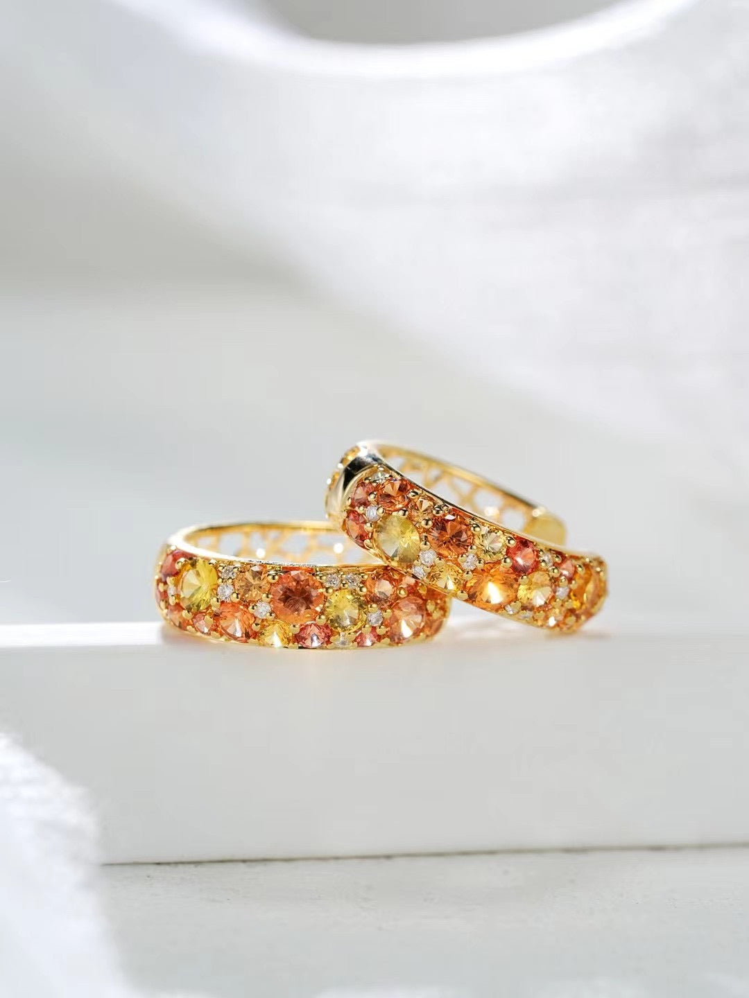 Rainbow Sapphire 18k Gold Earring (Item No. SA044)