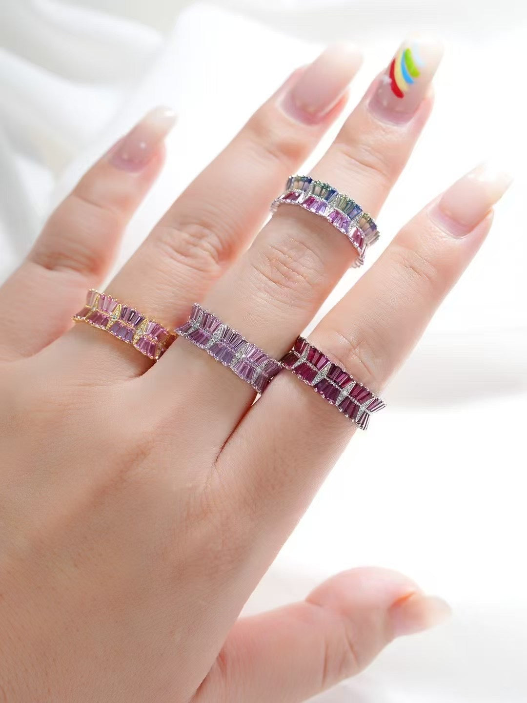 Rainbow Sapphire 18k Gold Ring (Item No. SA120)