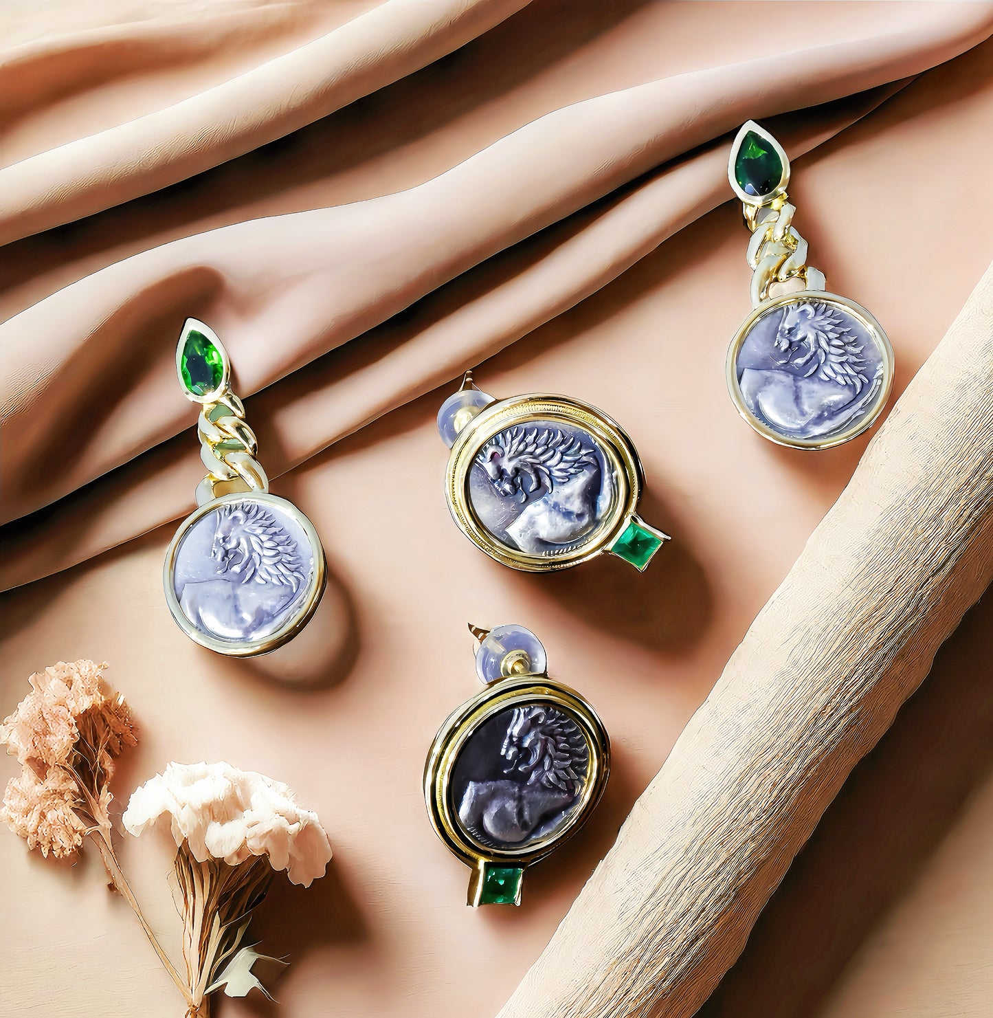 Lion Ancient Coin Medallion 18K Gold Collection (Item No. COIN009)