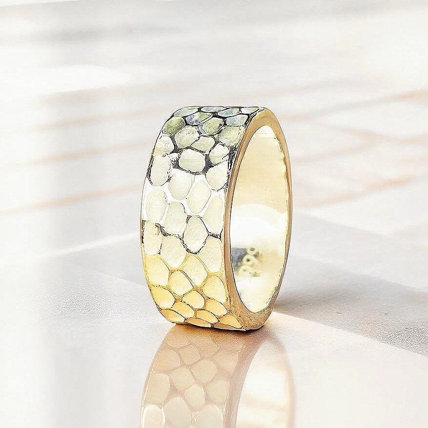 8mm Hammered Silver Ring (Item No. R0140)