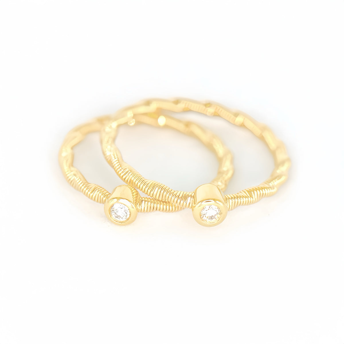 Electroforming Twisted 18k Gold Diamond Ring (Item No. DG111CR)