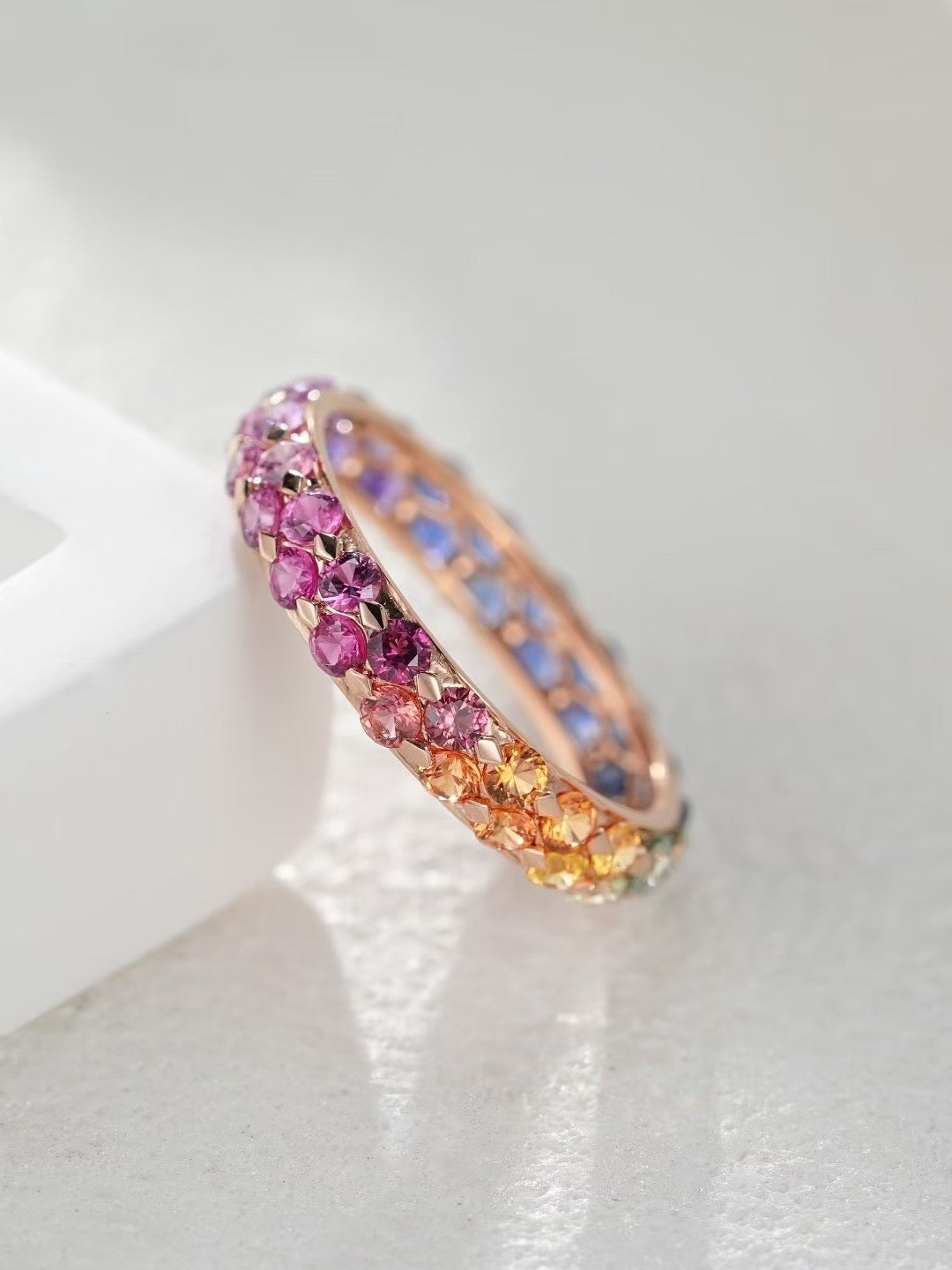 Rainbow Sapphire 18k Gold Ring (Item No. SA128)