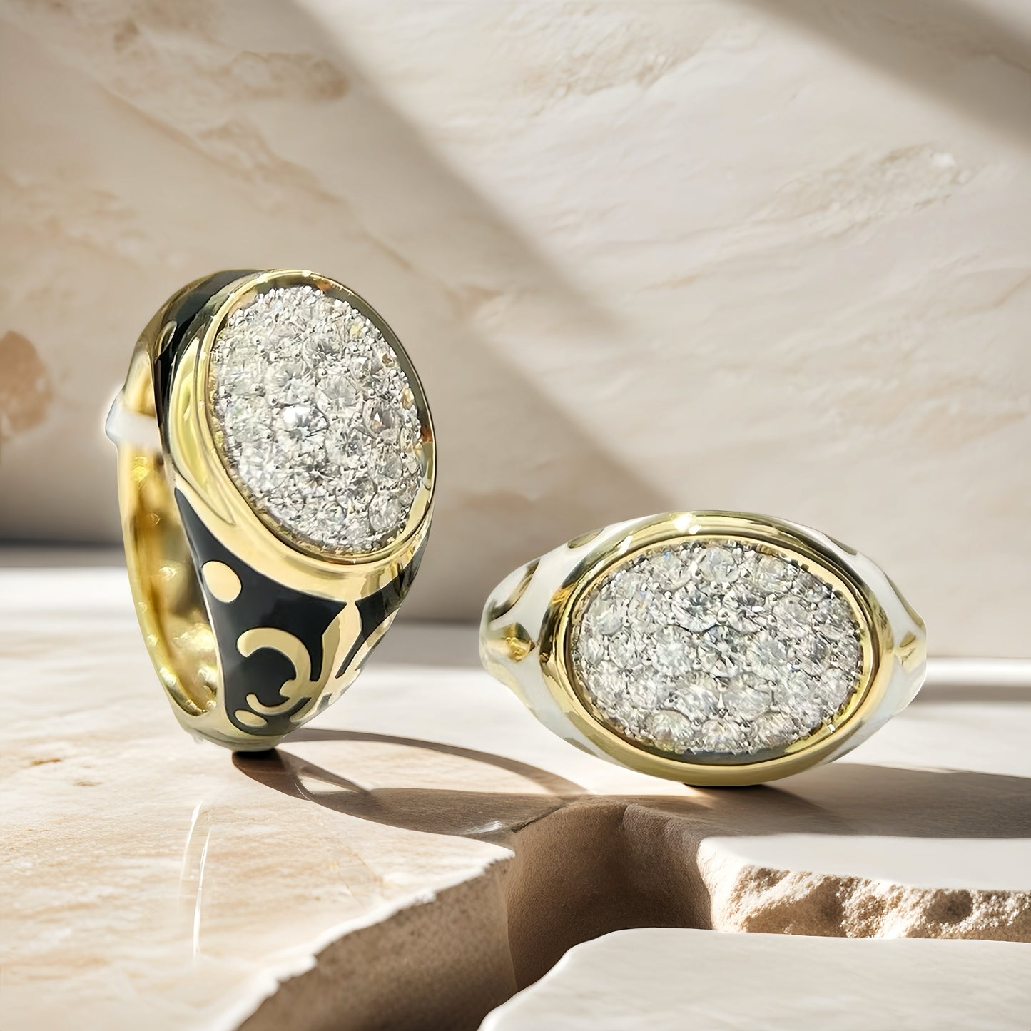 Enamel 18k Gold Diamond Ring (Item No. VT158)