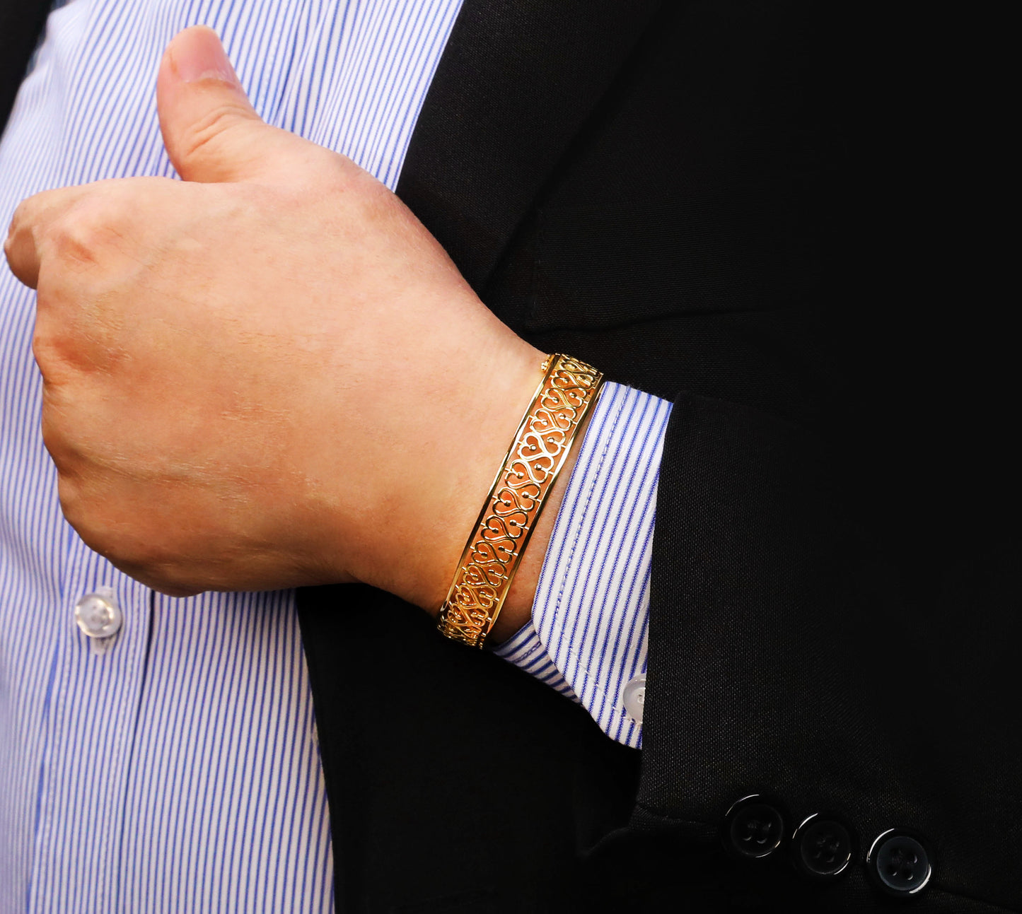 Greek Key Hollow Sterling Silver/9k/14k/18k Gold Bangle(Item No. GB0016)