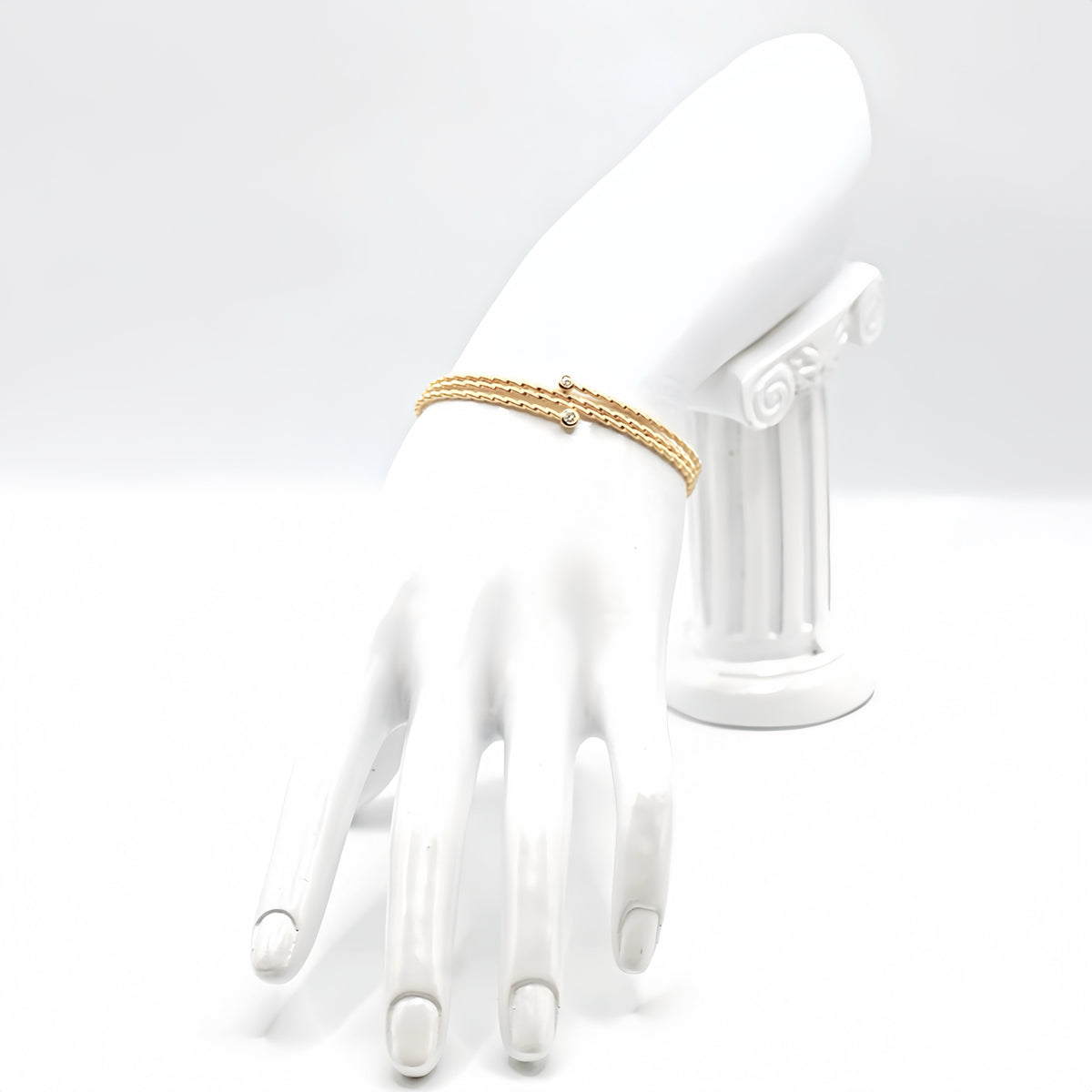 Electroforming Muti-layer 18K Gold Diamond Bracelet (Item No. DG041CB)