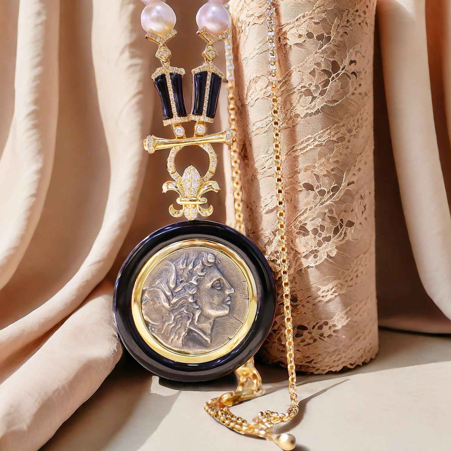 Demeter Ancient Coin Medallion 18K Gold Pendant (Item No. COIN017)