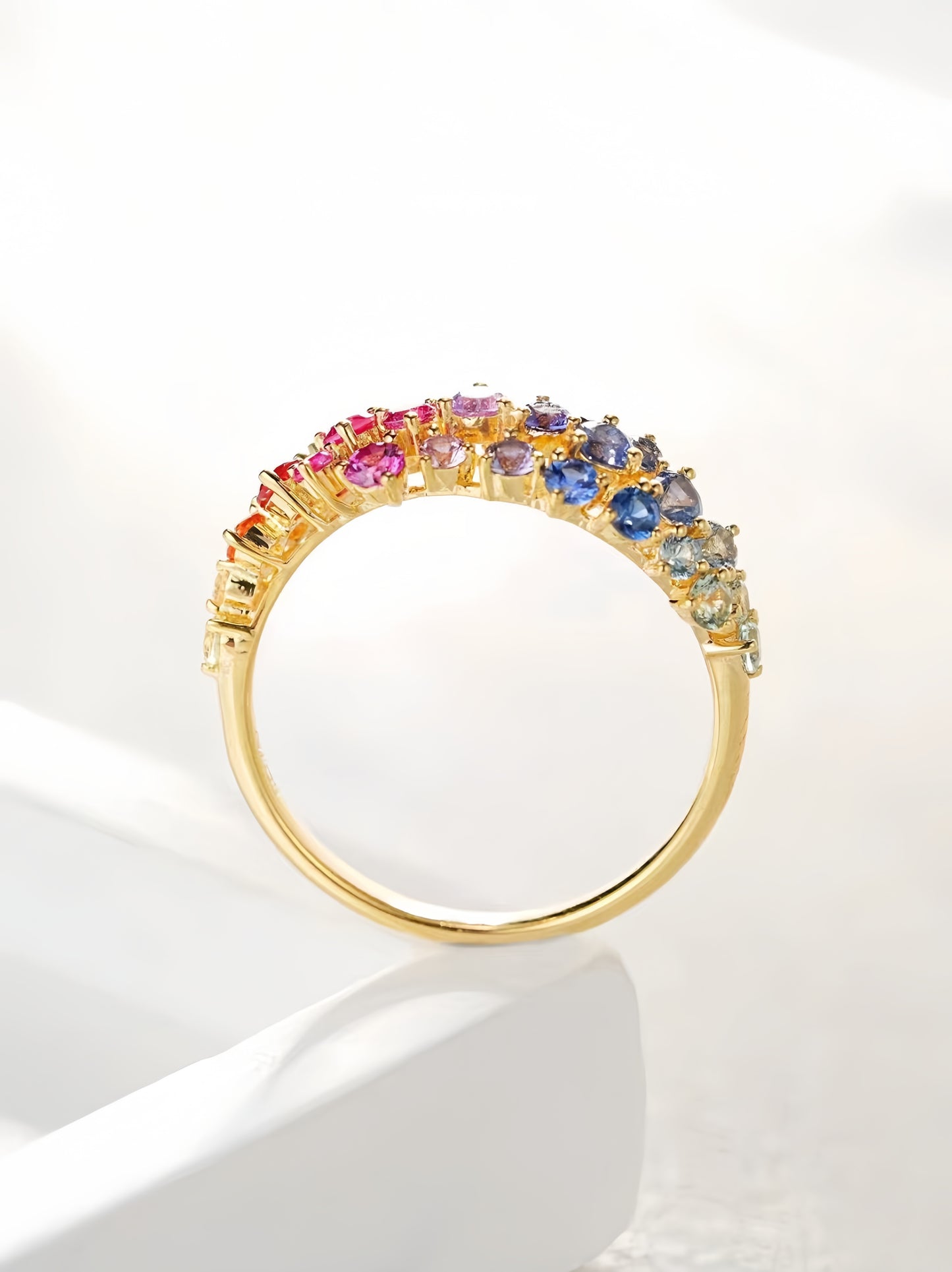 Rainbow Sapphire 18k Gold Ring (Item No. SA133)