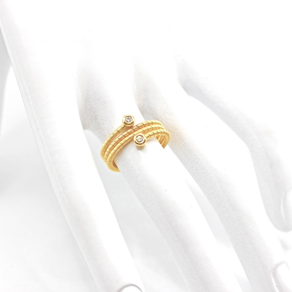 Tripple Twisted 18k Gold Diamond Ring (Item No. SX071CR)