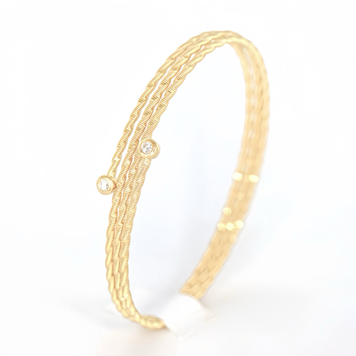 Electroforming Muti-layer 18K Gold Diamond Bracelet (Item No. DG041CB)