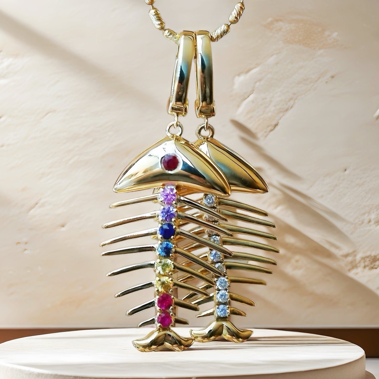 Finish 18k Gold Diamond Sapphire Pendant (Item No. VT173)