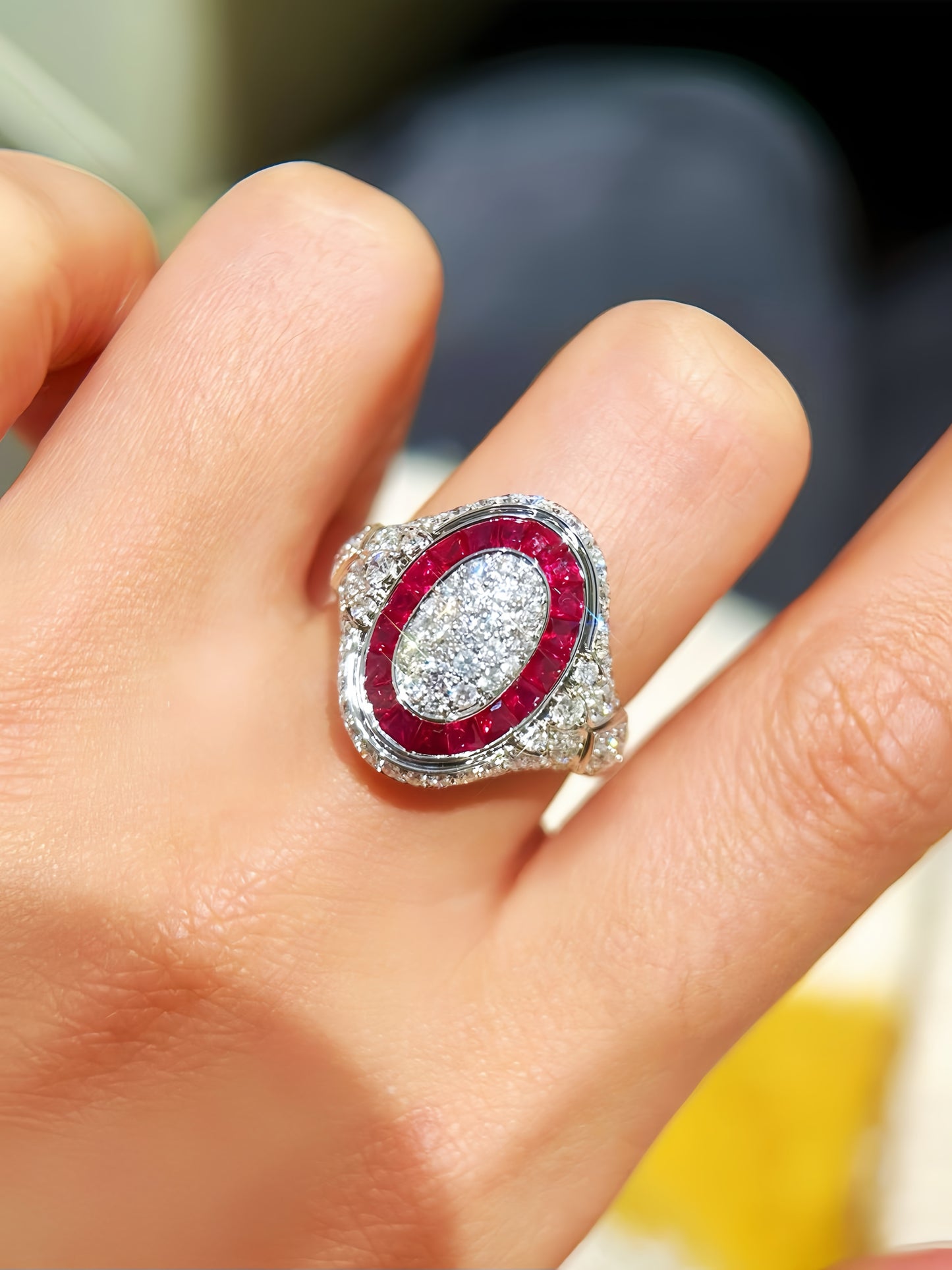 Vintage 18k Gold Diamond Ruby Ring (Item No. VT457)