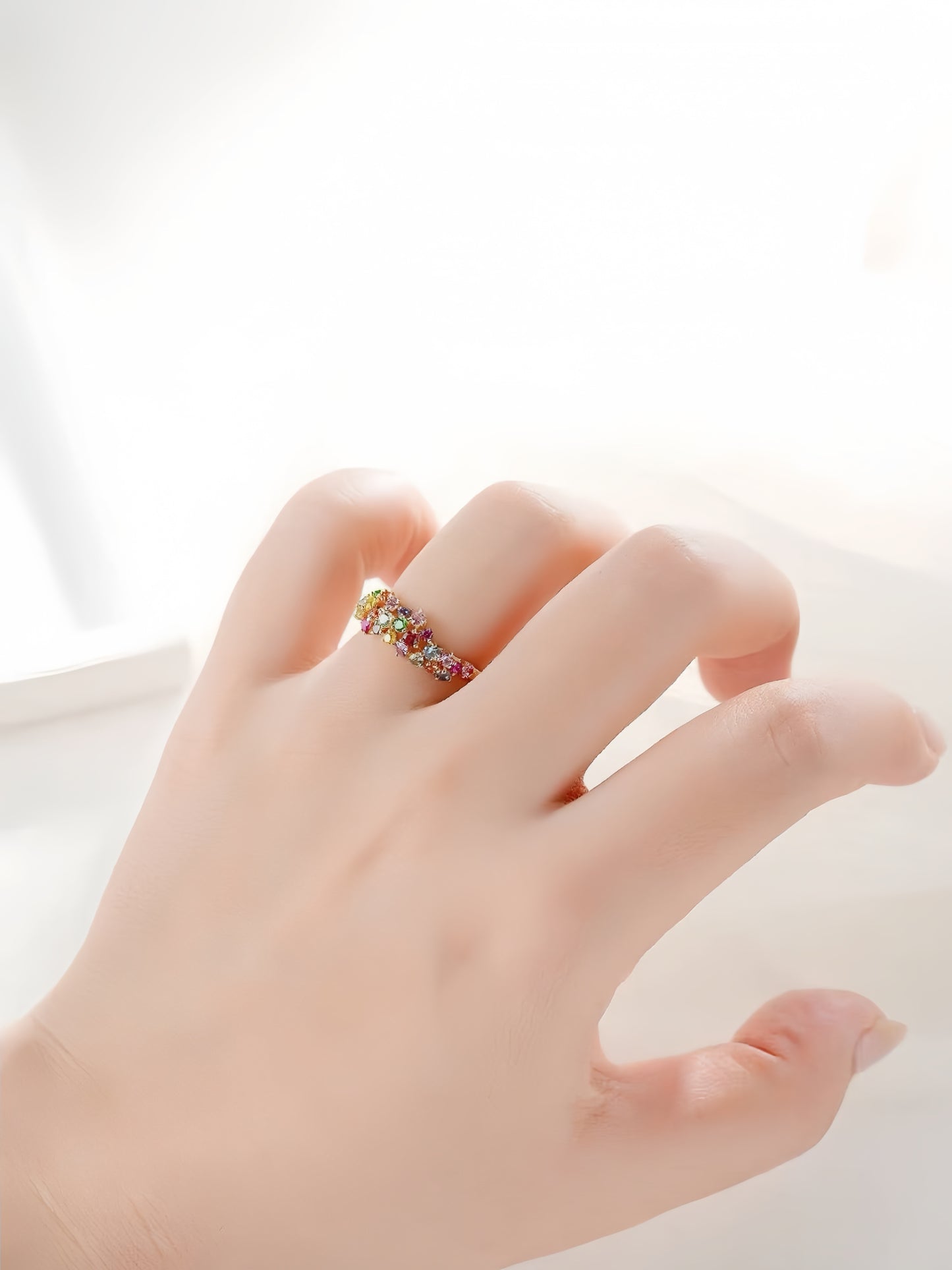 Rainbow Sapphire 18k Gold Ring (Item No. SA132)