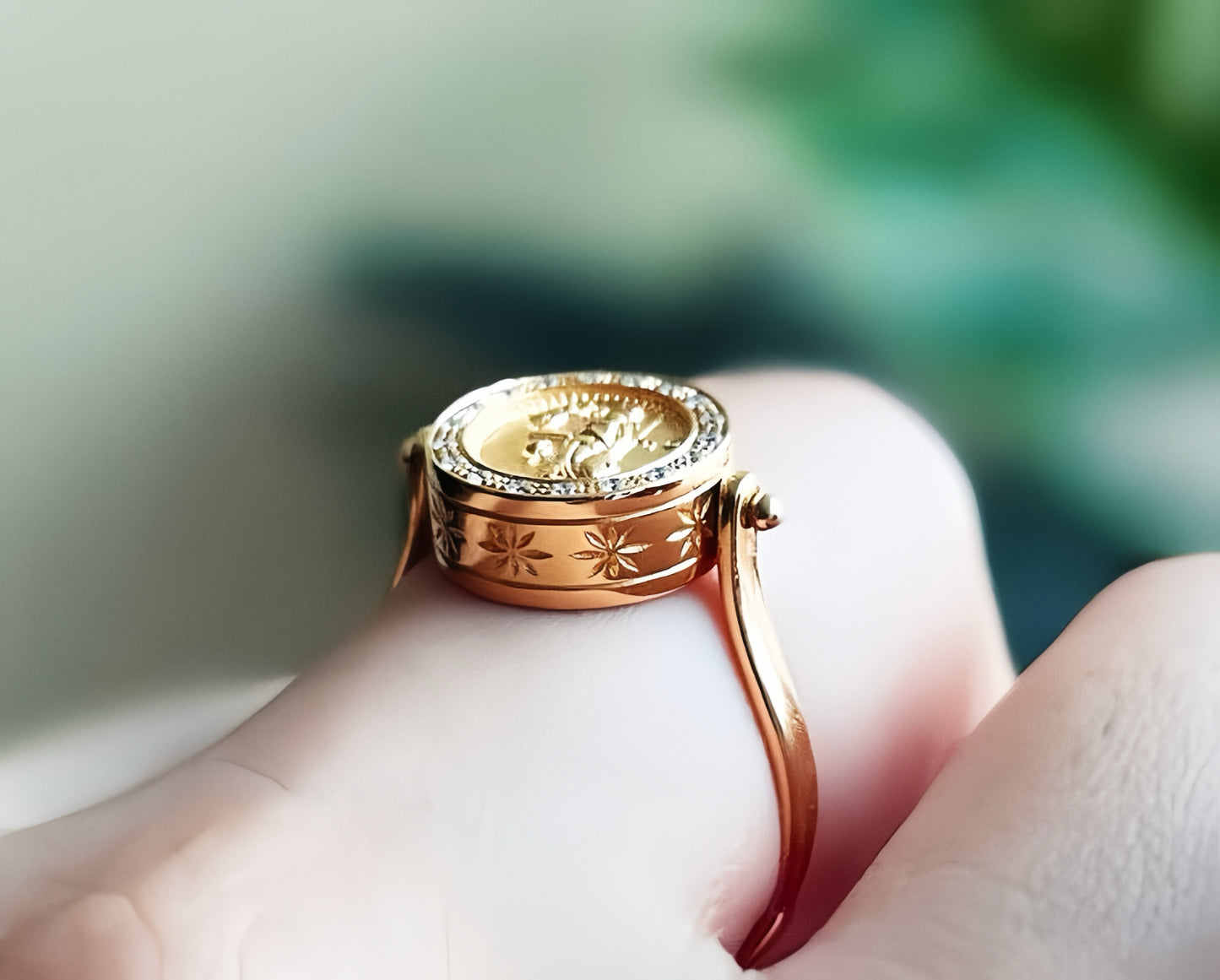 Athena Opal 18k Gold Diamond Ring (Item No. VT038)