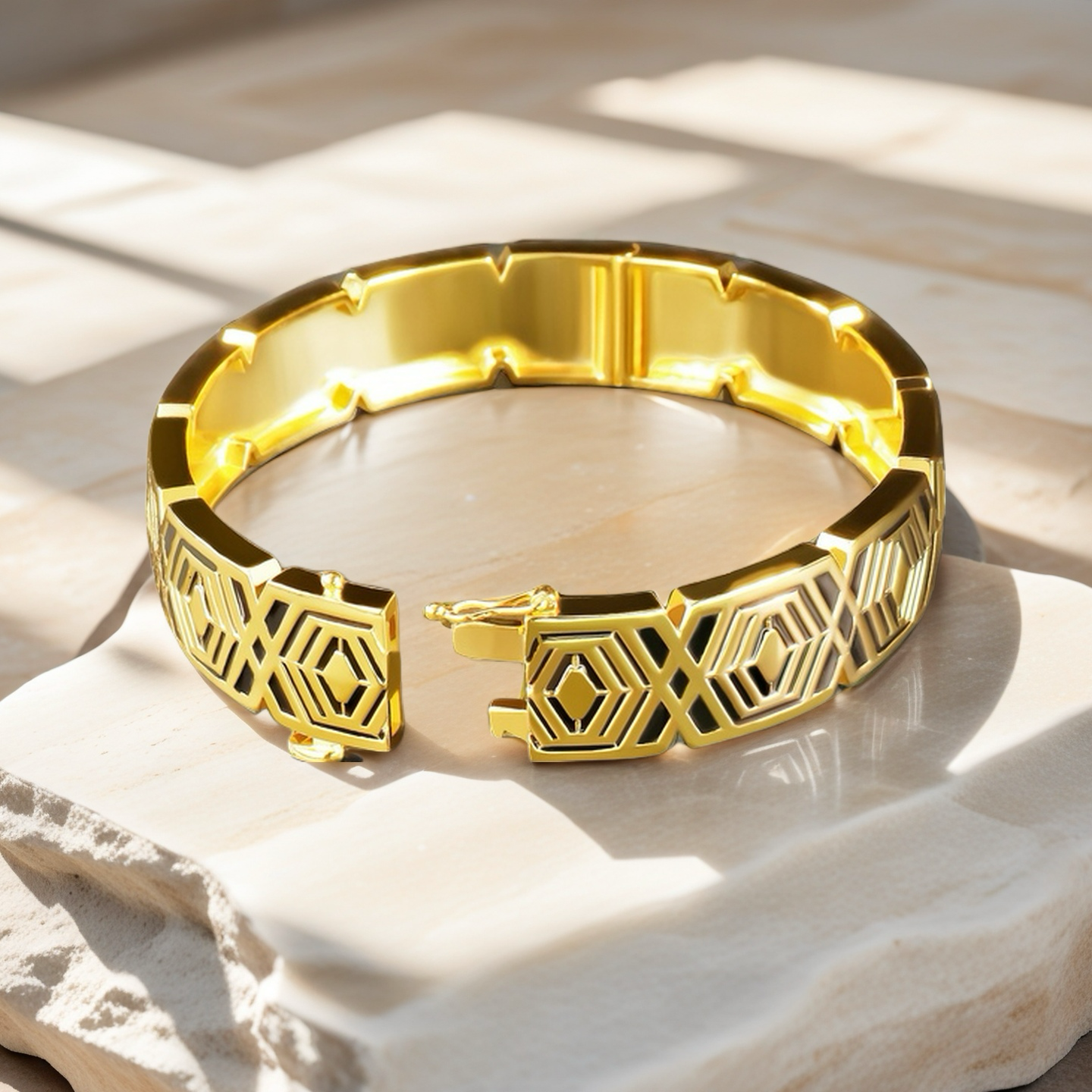 Greek Key Enamel 925 Sterling Silver/9k/14k/18k Gold Bangle(Item No. GB0011)