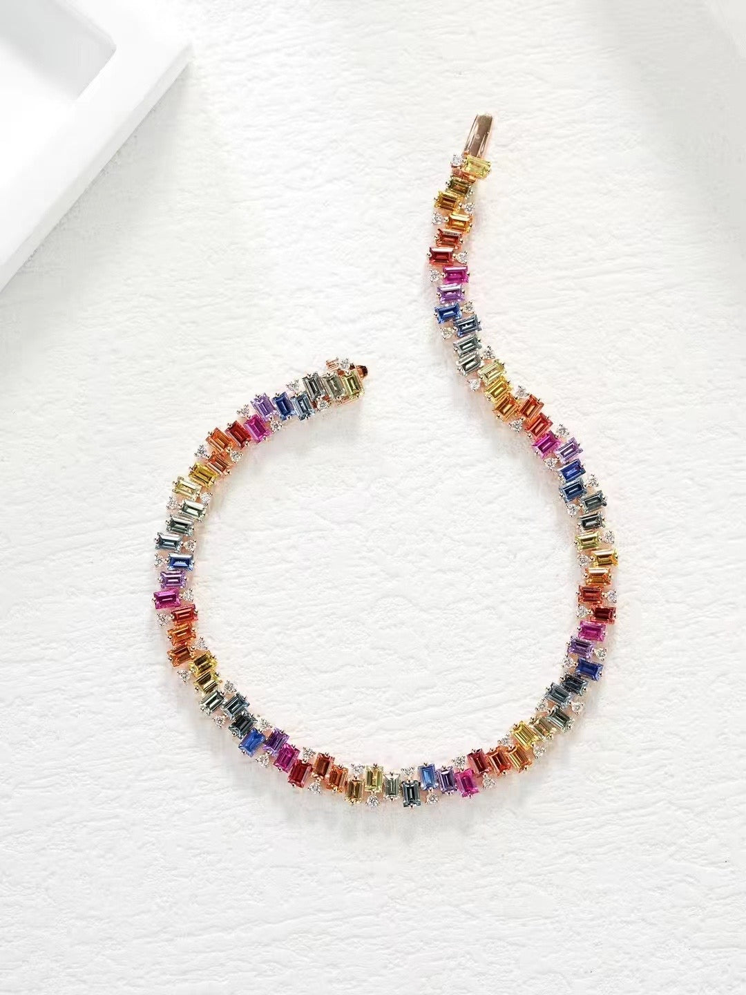 Rainbow Sapphire 18k Gold Bracelet (Item No. SA100)