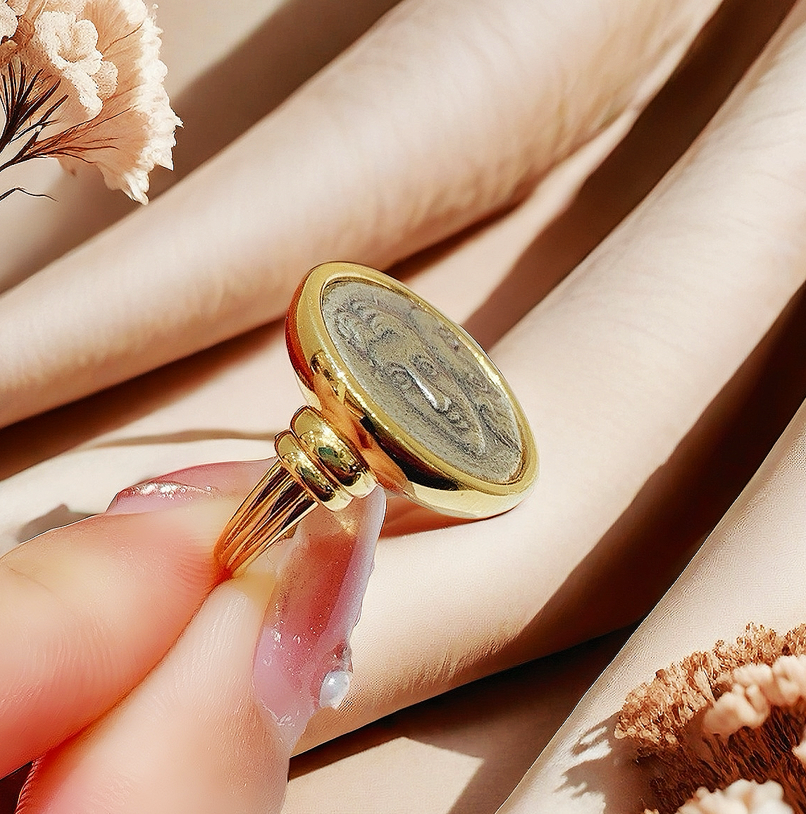 Germini Ancient Coin Medallion 18K Gold Pendant Ring Bracelet (Item No. COIN069)