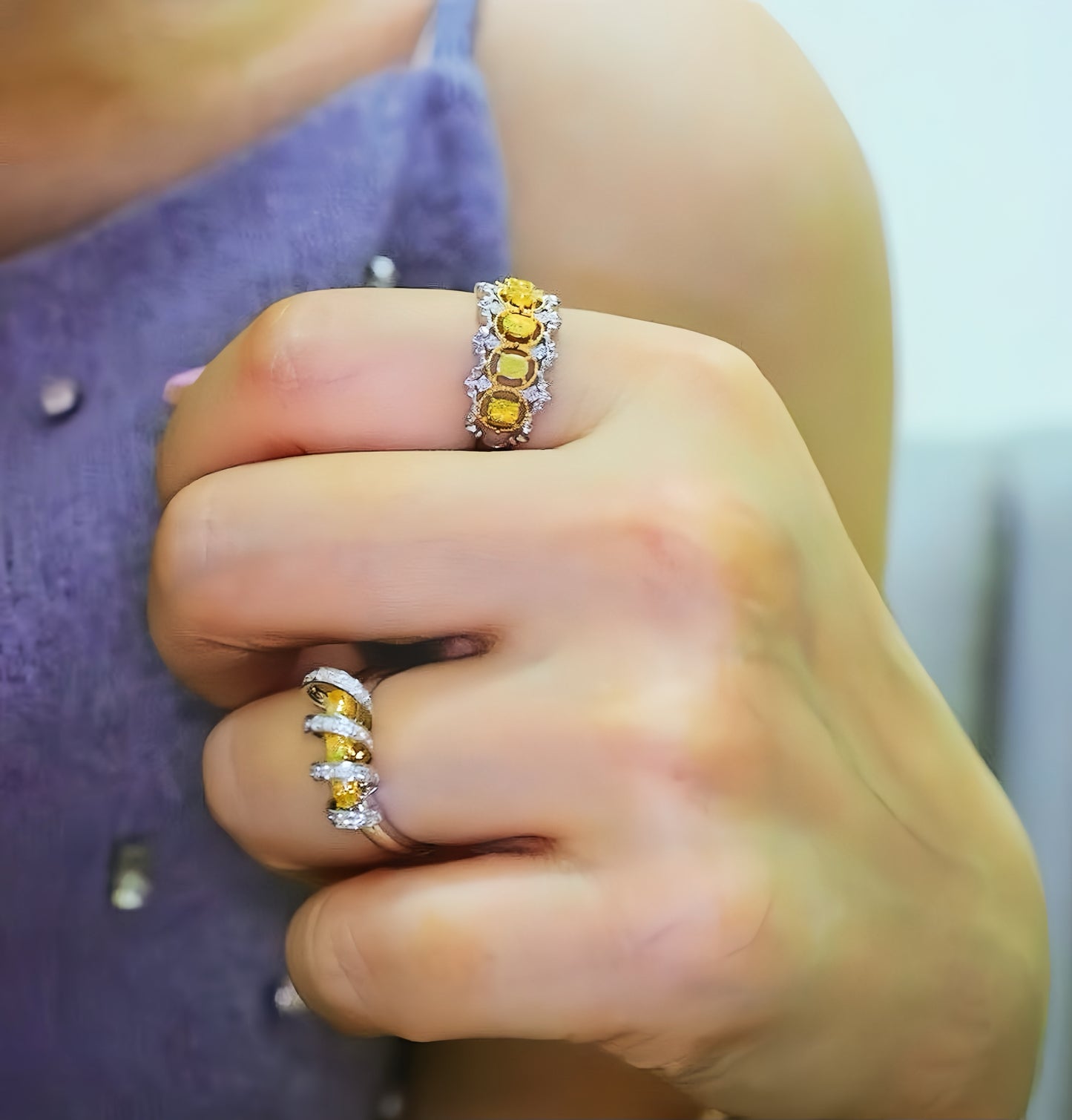 Lace Vintage 18k Gold Diamond Ring (Item No. VT028)