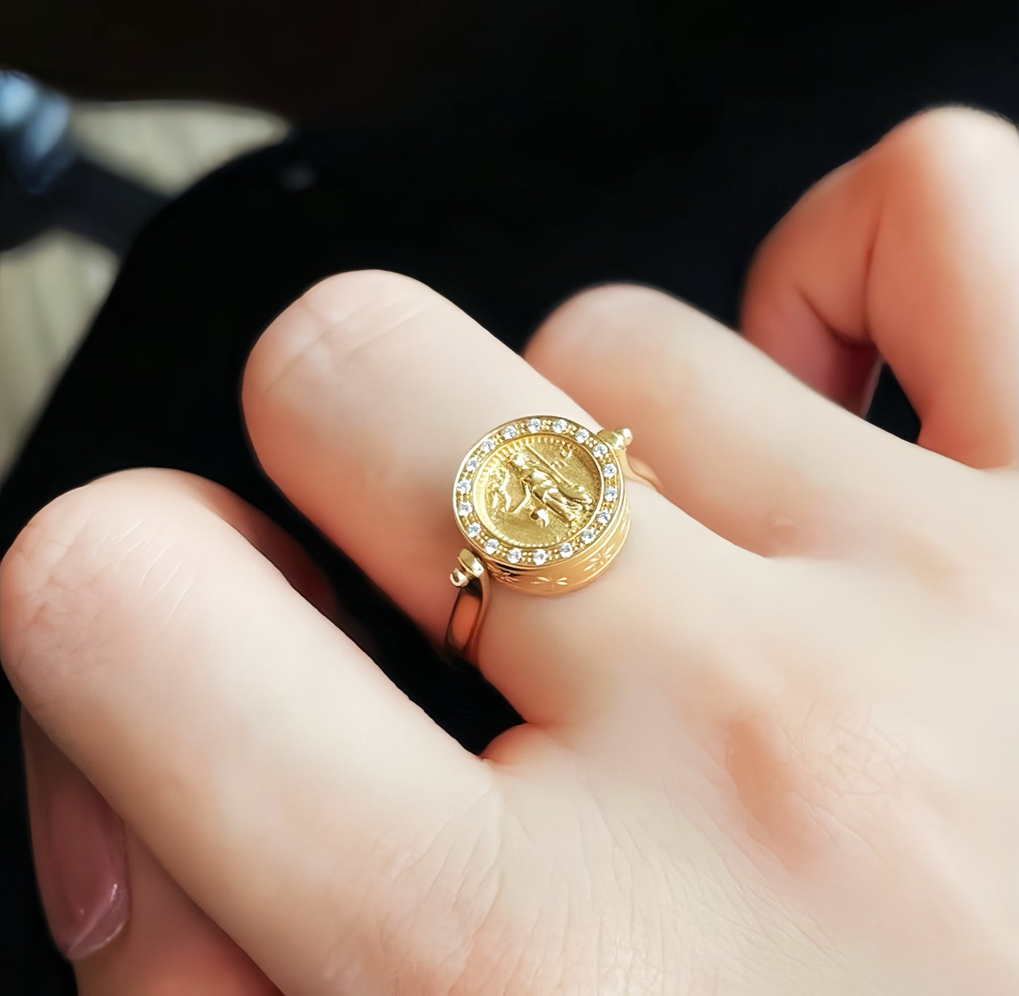 Athena Opal 18k Gold Diamond Ring (Item No. VT038)