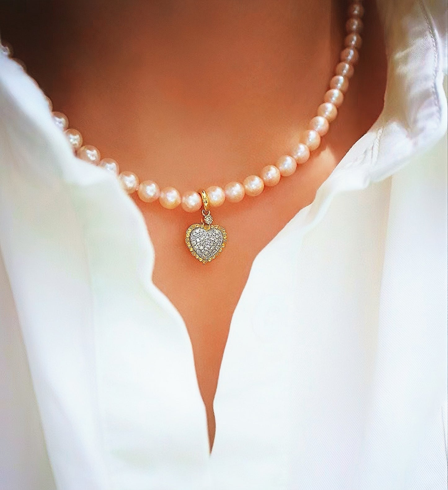 Heart Vintage 18k Gold Diamond Pendant (Item No. VT089)