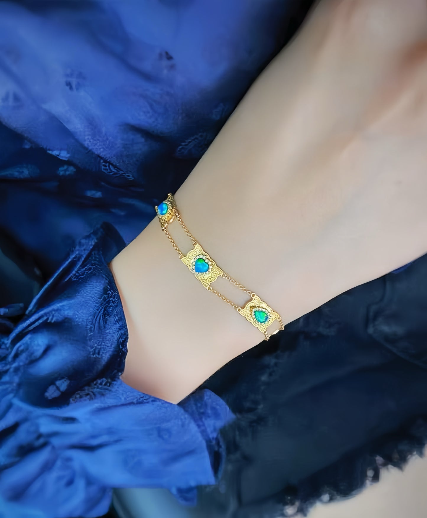 Byzantine Opal 18k Gold Diamond Bracelet (Item No. VT127)
