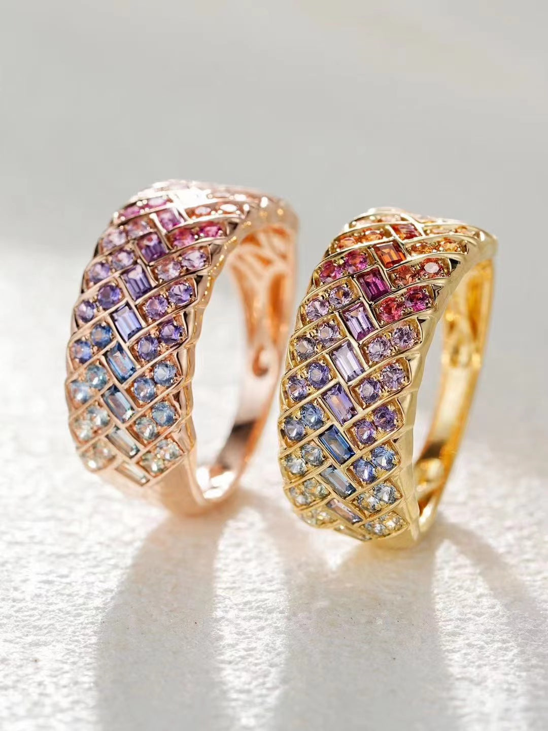 Rainbow Sapphire 18k Gold Ring (Item No. SA135)